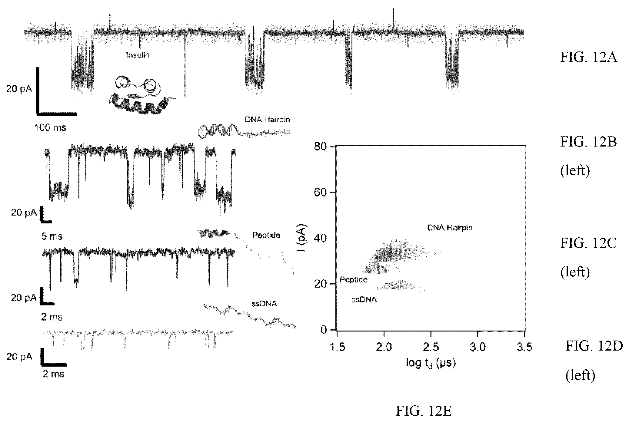 Patent US12320796 Figure 12 – Lipid-free anchoring of thermophilic bacteriophage G20c portal adapter into solid-state nanopores