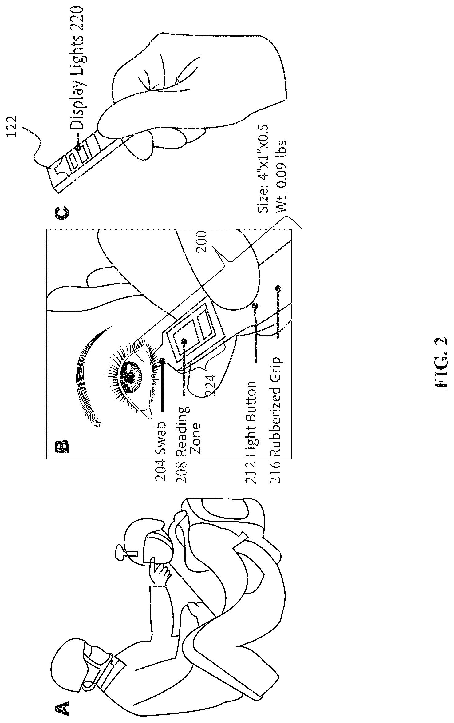 Patent US12320816 Figure 2 – Assay device for diagnosis of open-globe ocular injuries