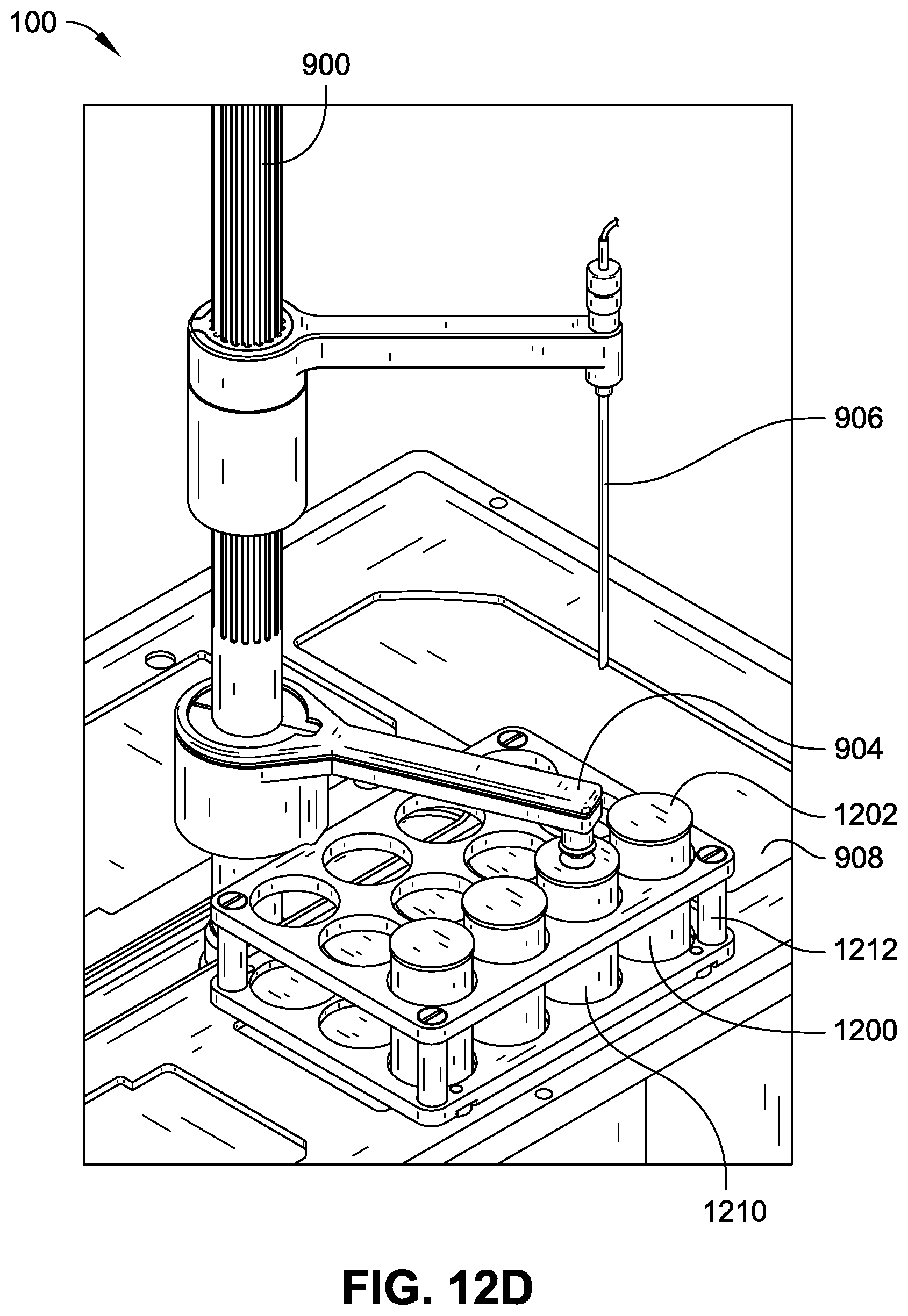 Patent US12320821 Figure 18 – Autosampler system with automated sample container cover removal and sample probe positioning
