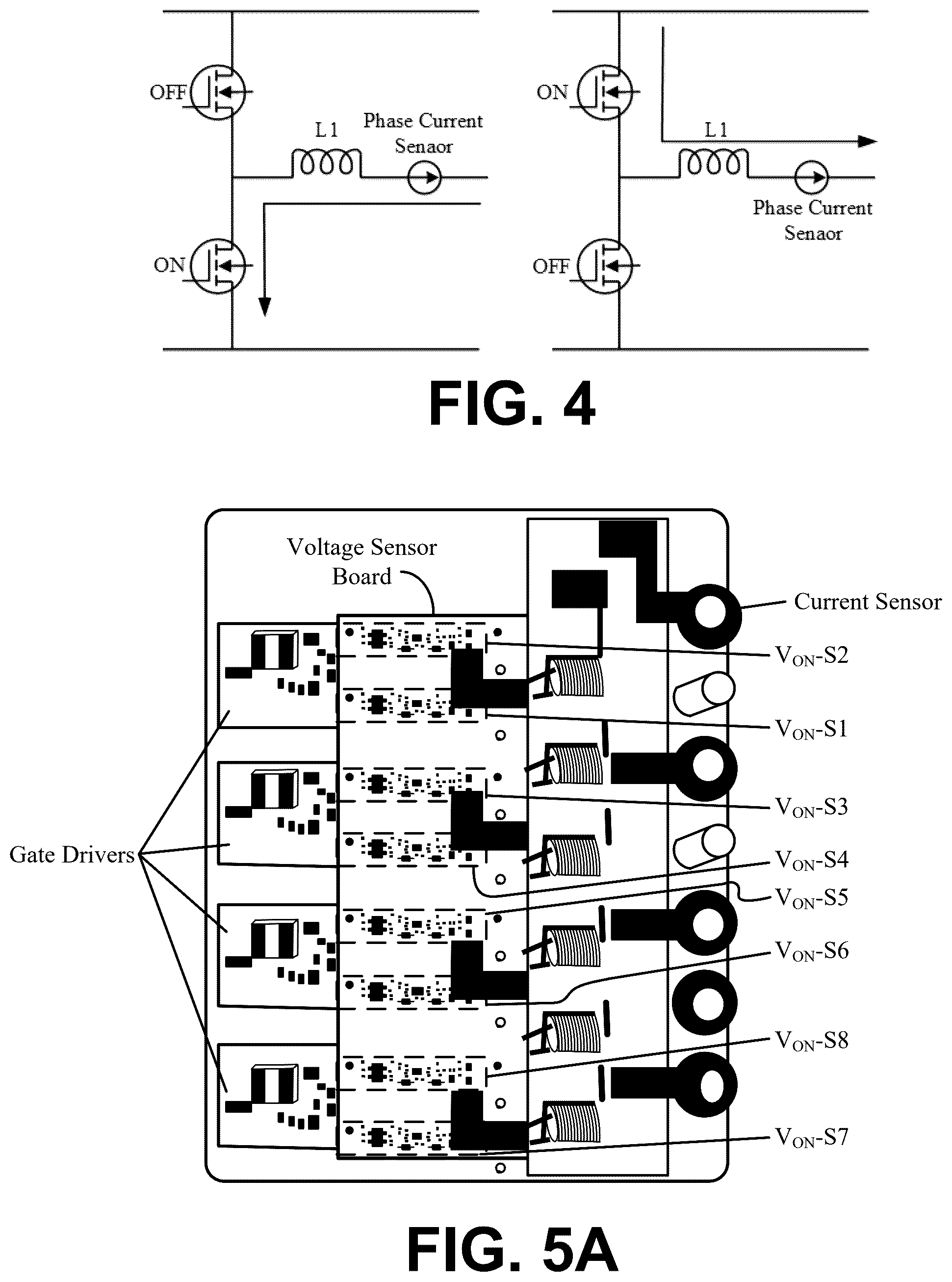 Patent US12320829 Figure 4 – On-state voltage measurement of high-side and low-side power transistors in a half-bridge for in-situ prognostics
