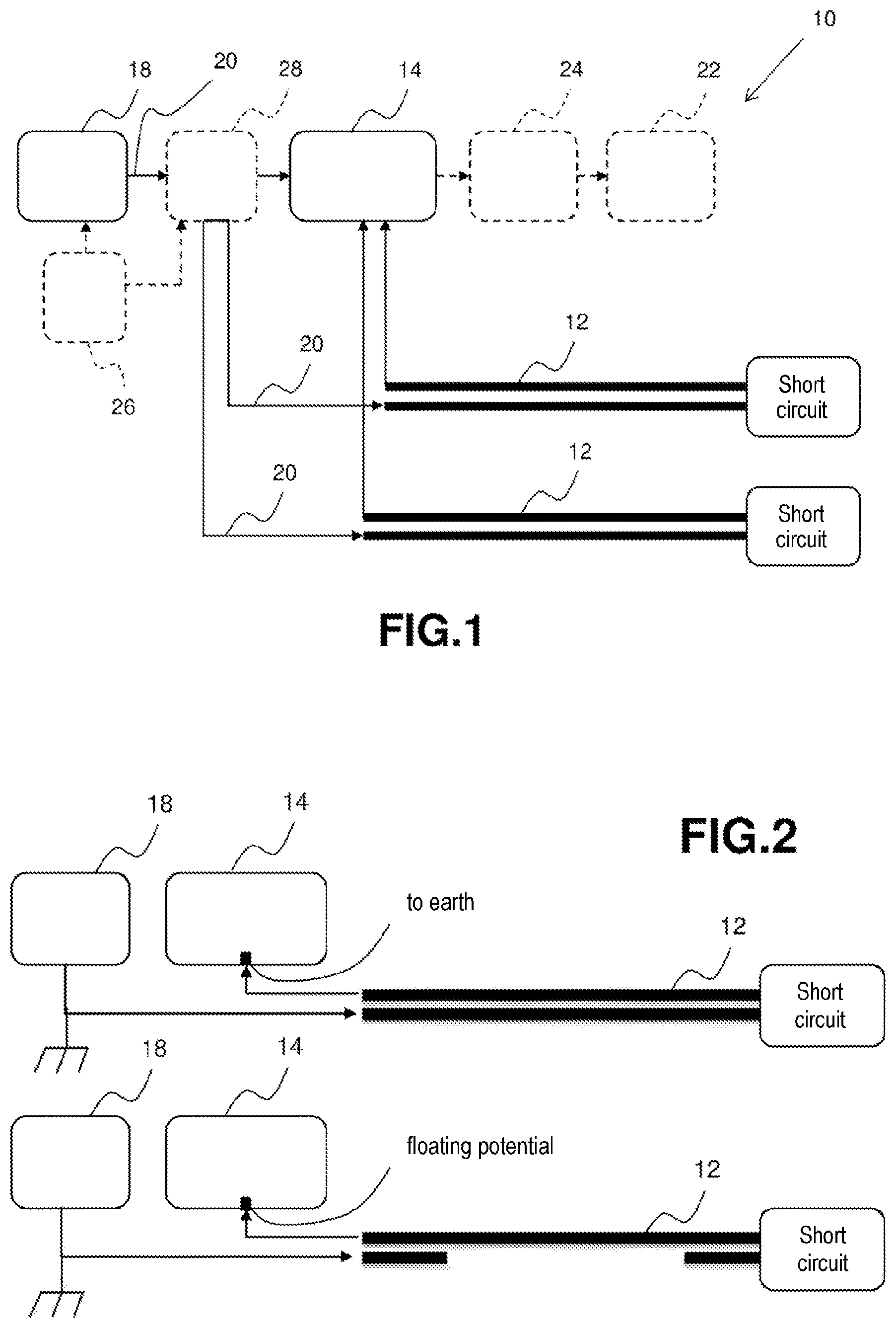 Patent US12320835 Figure 1 – Device for detecting breakage of an electrical cable and associated operating method