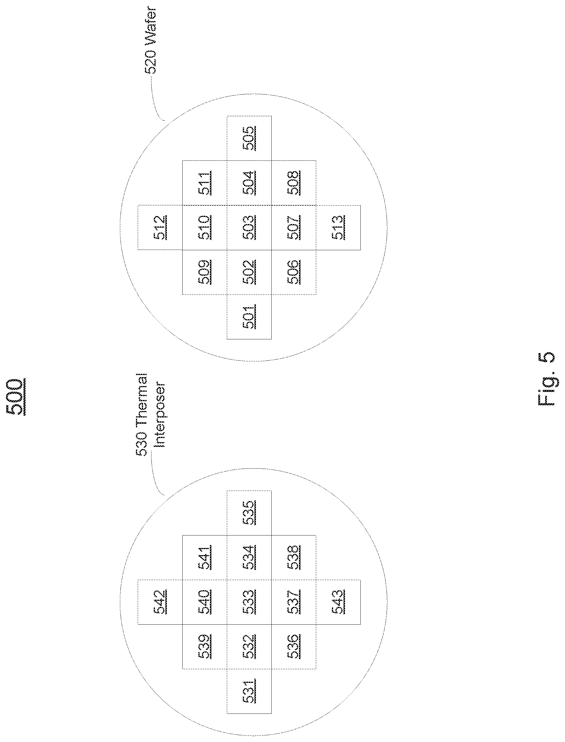 Patent US12320841 Figure 5 – Wafer scale active thermal interposer for device testing