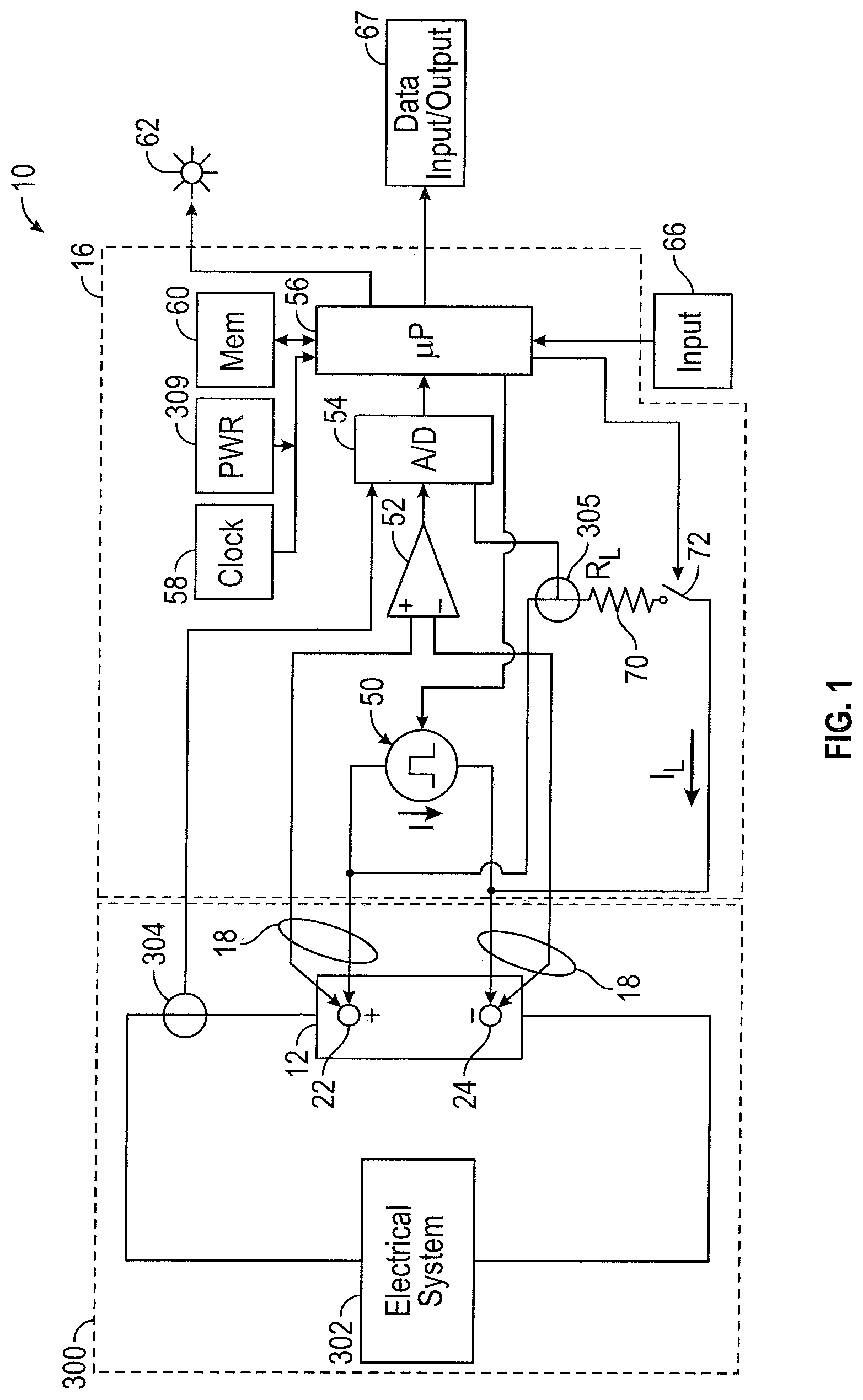 Patent US12320857 Figure 1 – Electrical load for electronic battery tester and electronic battery tester including such electrical load