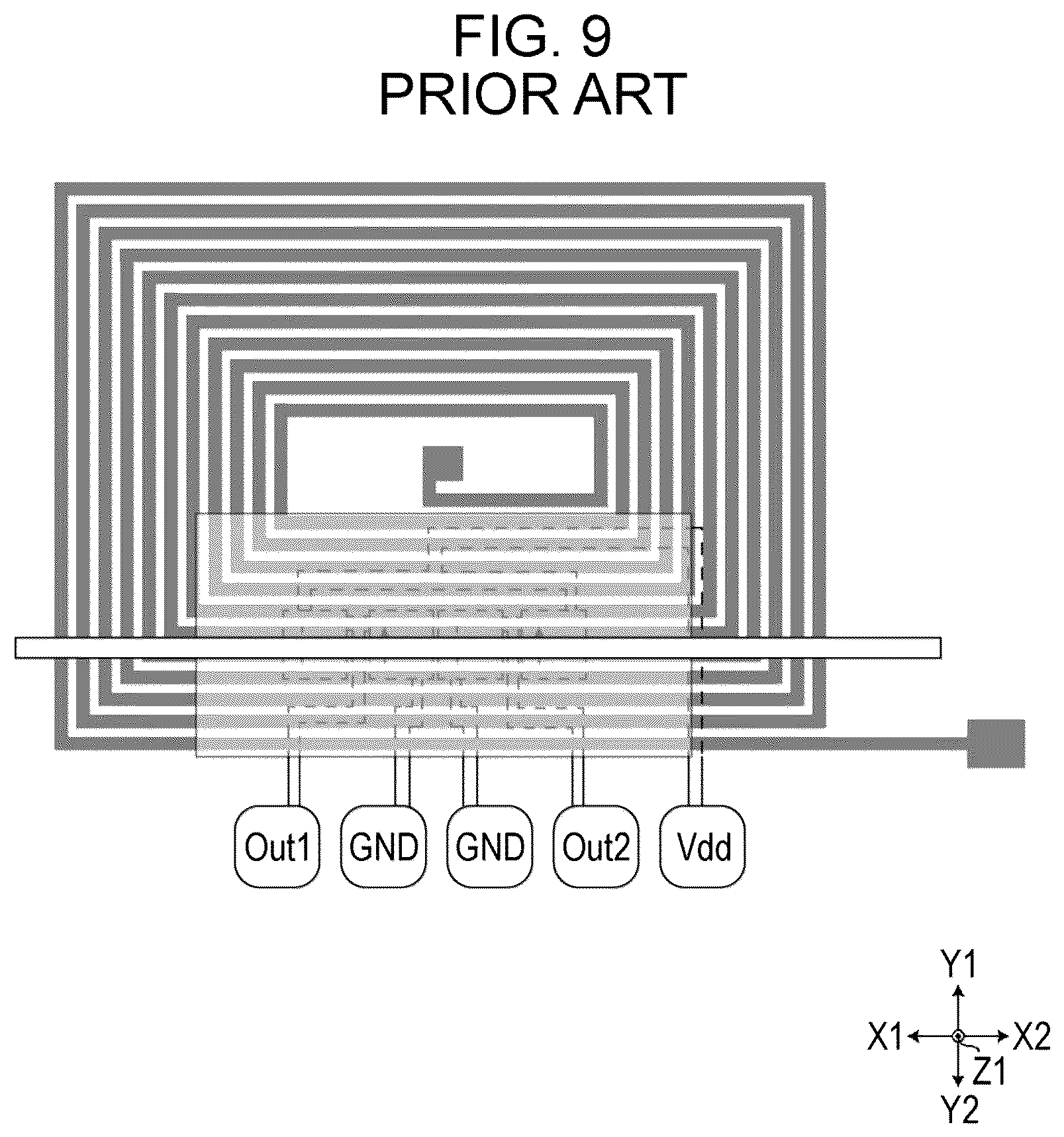 Patent US12320869 Figure 9 – Magnetic sensor and current sensor including magneto-resistance element