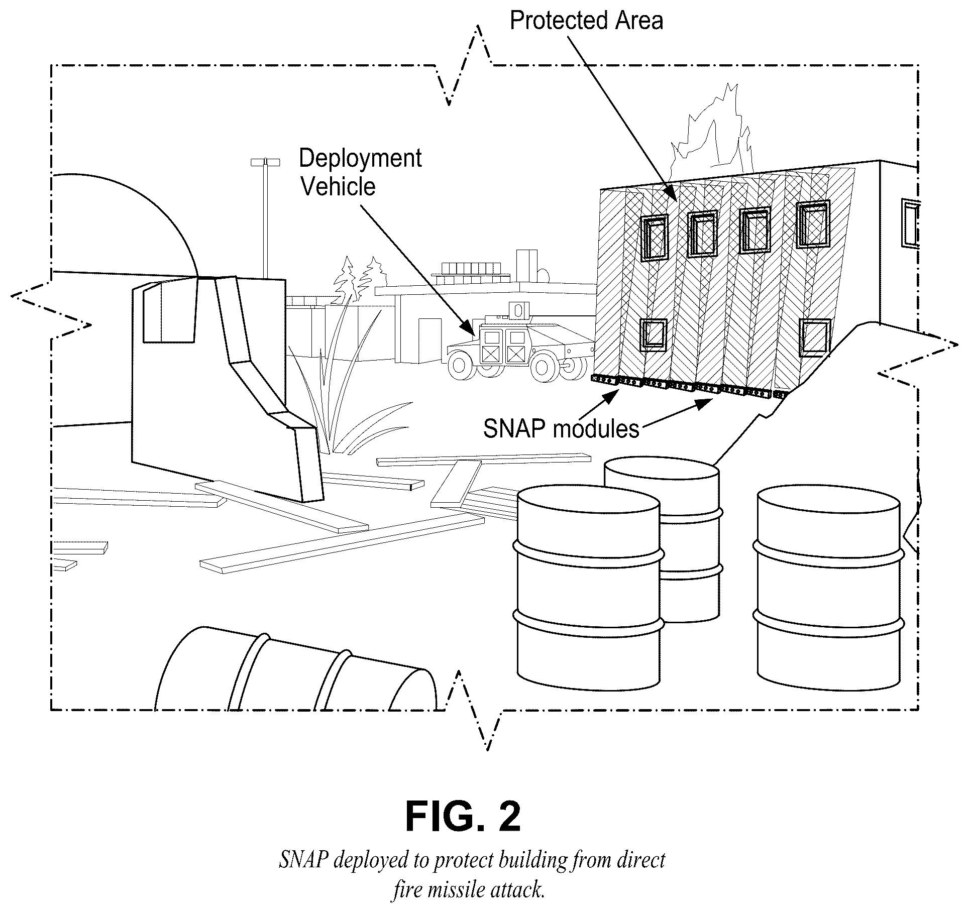 Patent US12320889 Figure 2 – Scalable networked active protection (SNAP)
