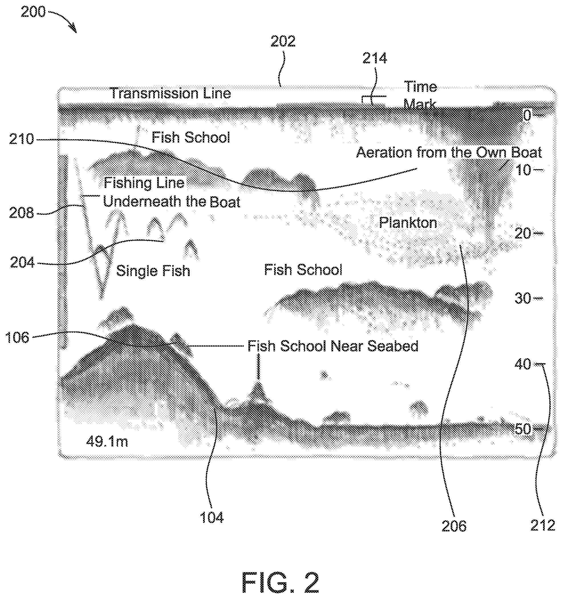 Patent US12320895 Figure 2 – Fish finder system and method