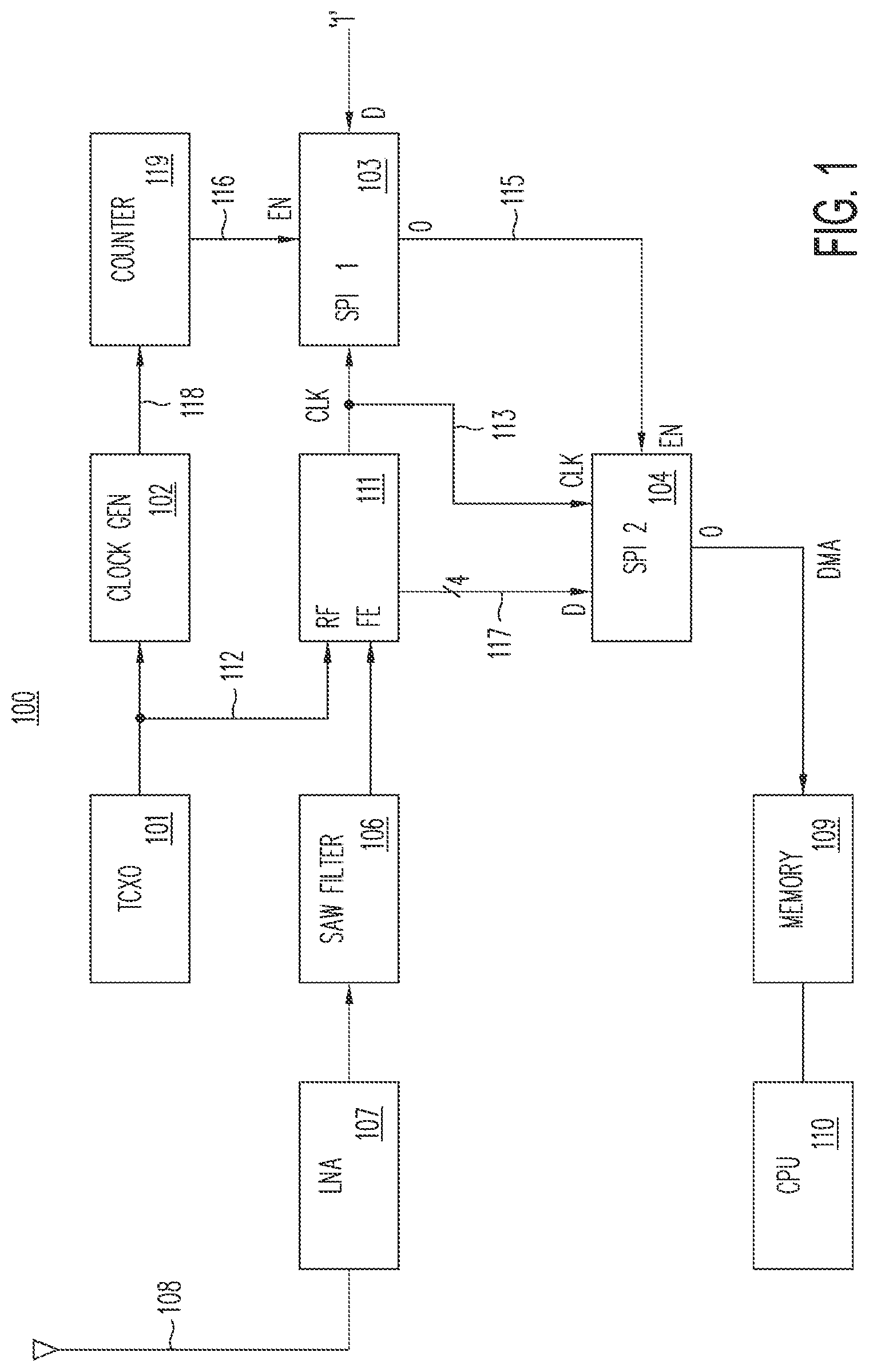 Patent US12320906 Figure 1 – Method and system for signal detection including positioning signals