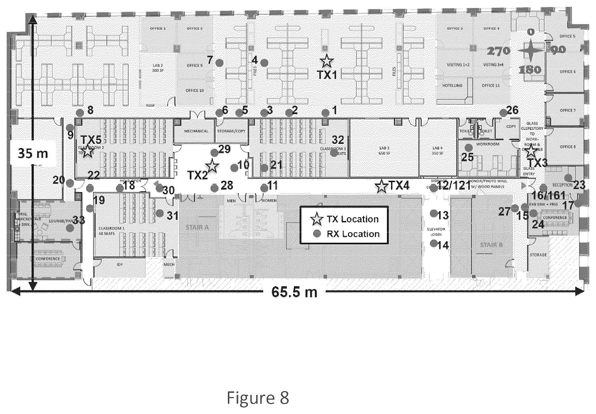 Patent US12320910 Figure 8 – System, method and computer-accessible medium for real time imaging using a portable device