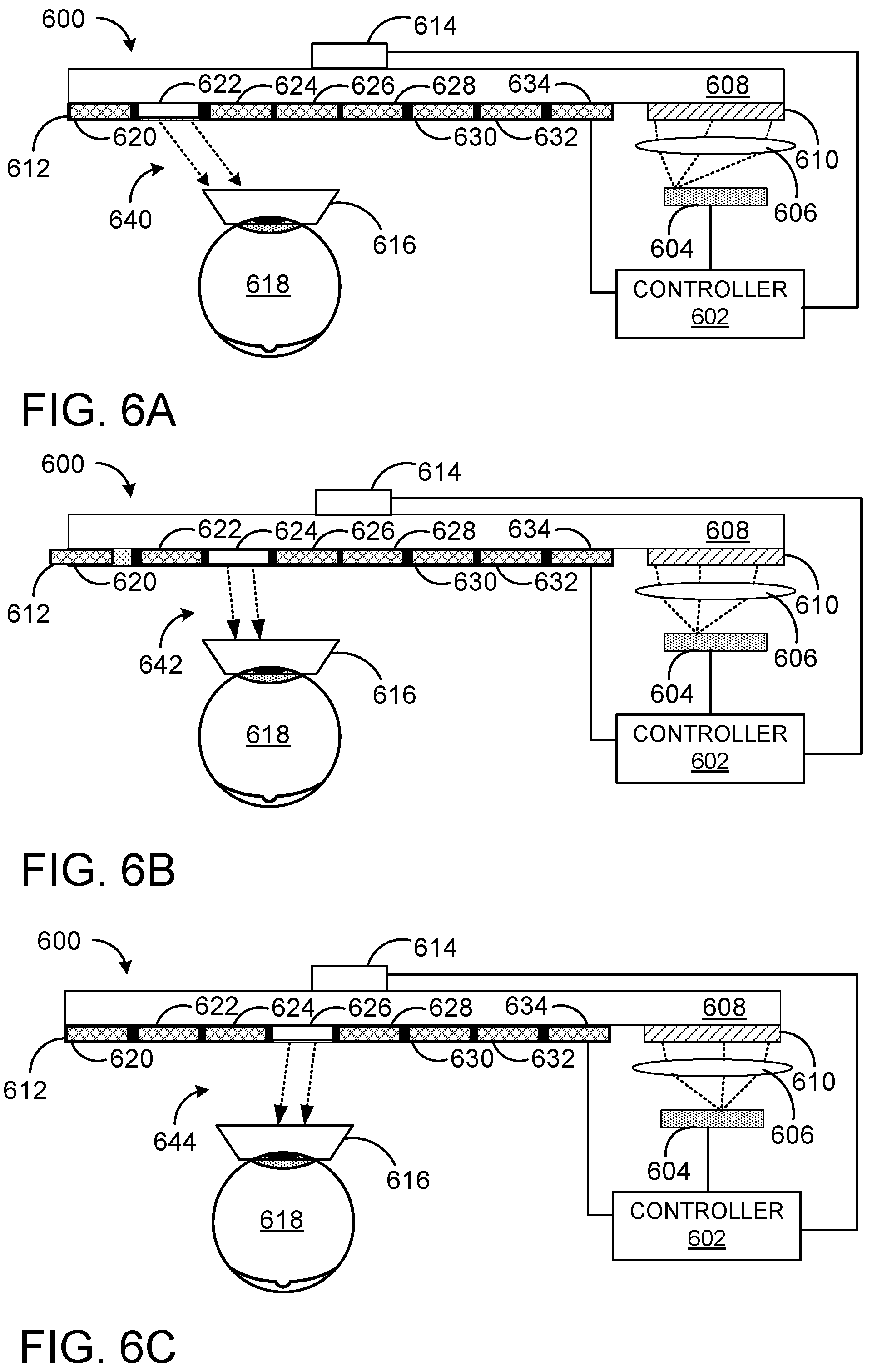 Patent US12320973 Figure 6 – Dynamic control of waveguide eye box