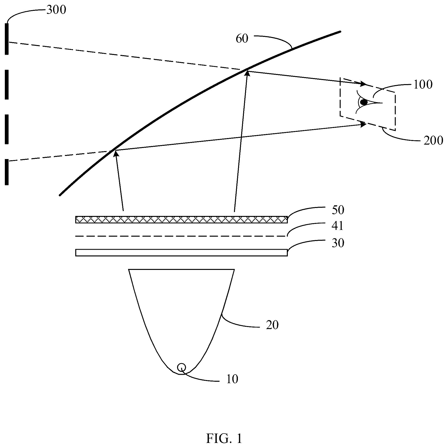 Patent US12320974 Figure 1 – Light control apparatus, passive light-emitting image source and head-up display system