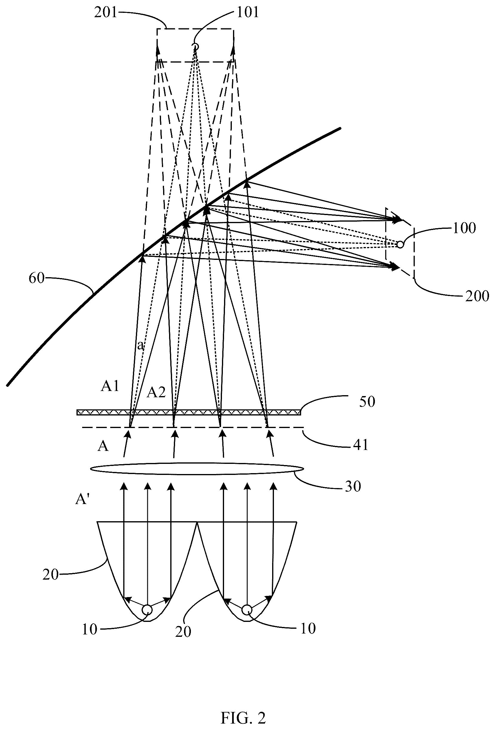 Patent US12320974 Figure 2 – Light control apparatus, passive light-emitting image source and head-up display system