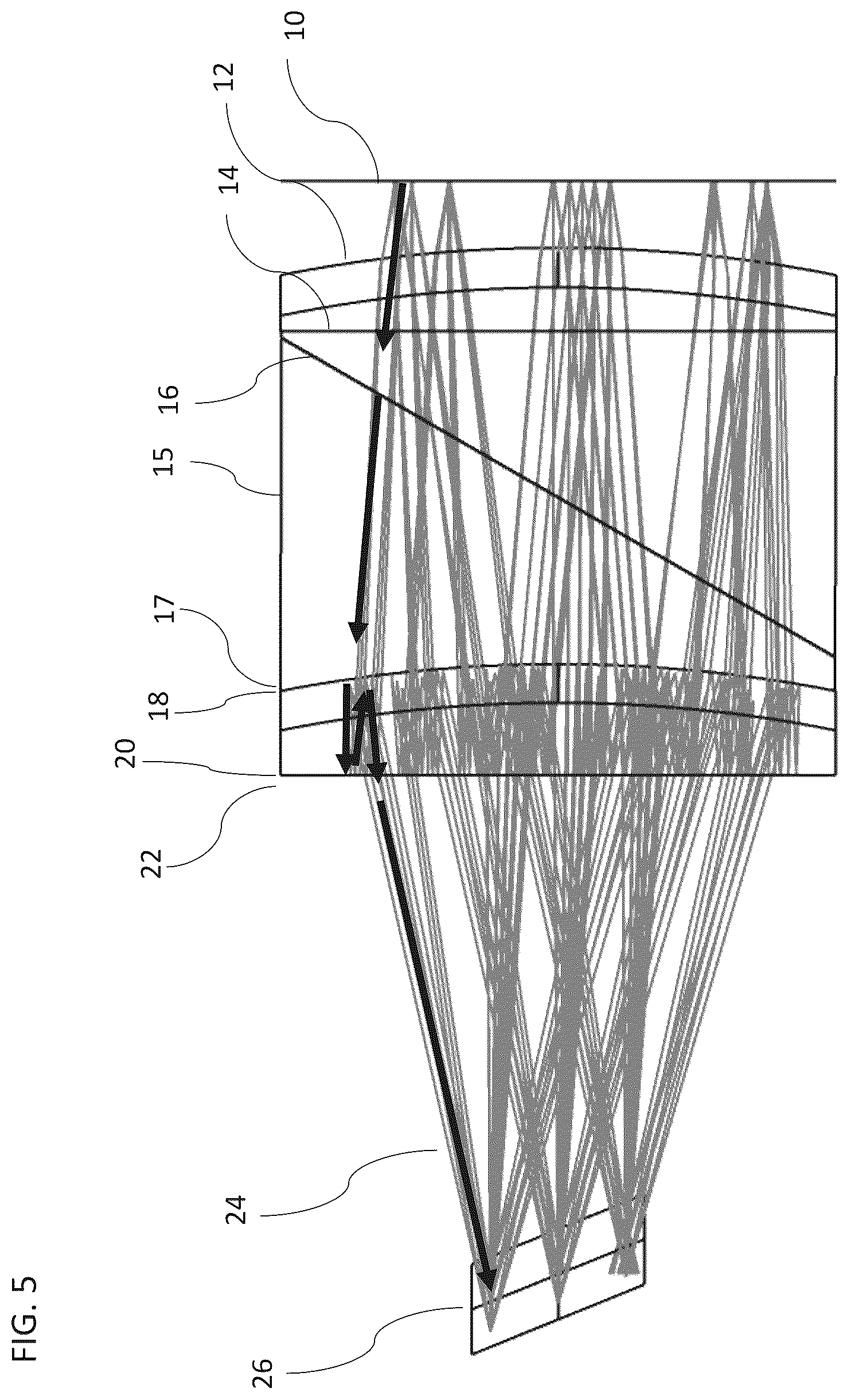Patent US12320983 Figure 5 – Image projector with polarizing catadioptric collimator
