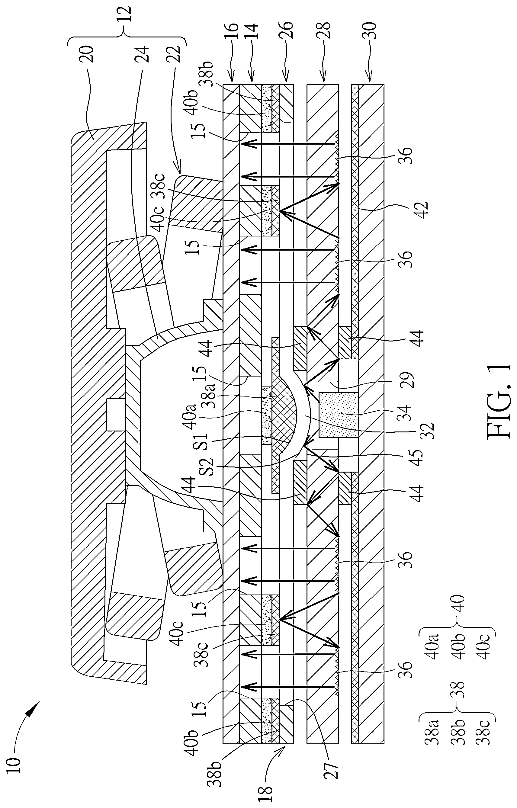 Patent US12321004 Figure 1 – Backlight keyswitch and backlight module thereof