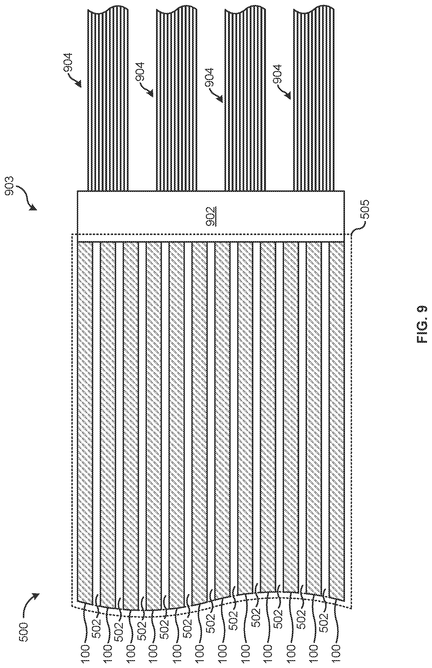 Patent US12321013 Figure 9 – Multicore fiber connectivity