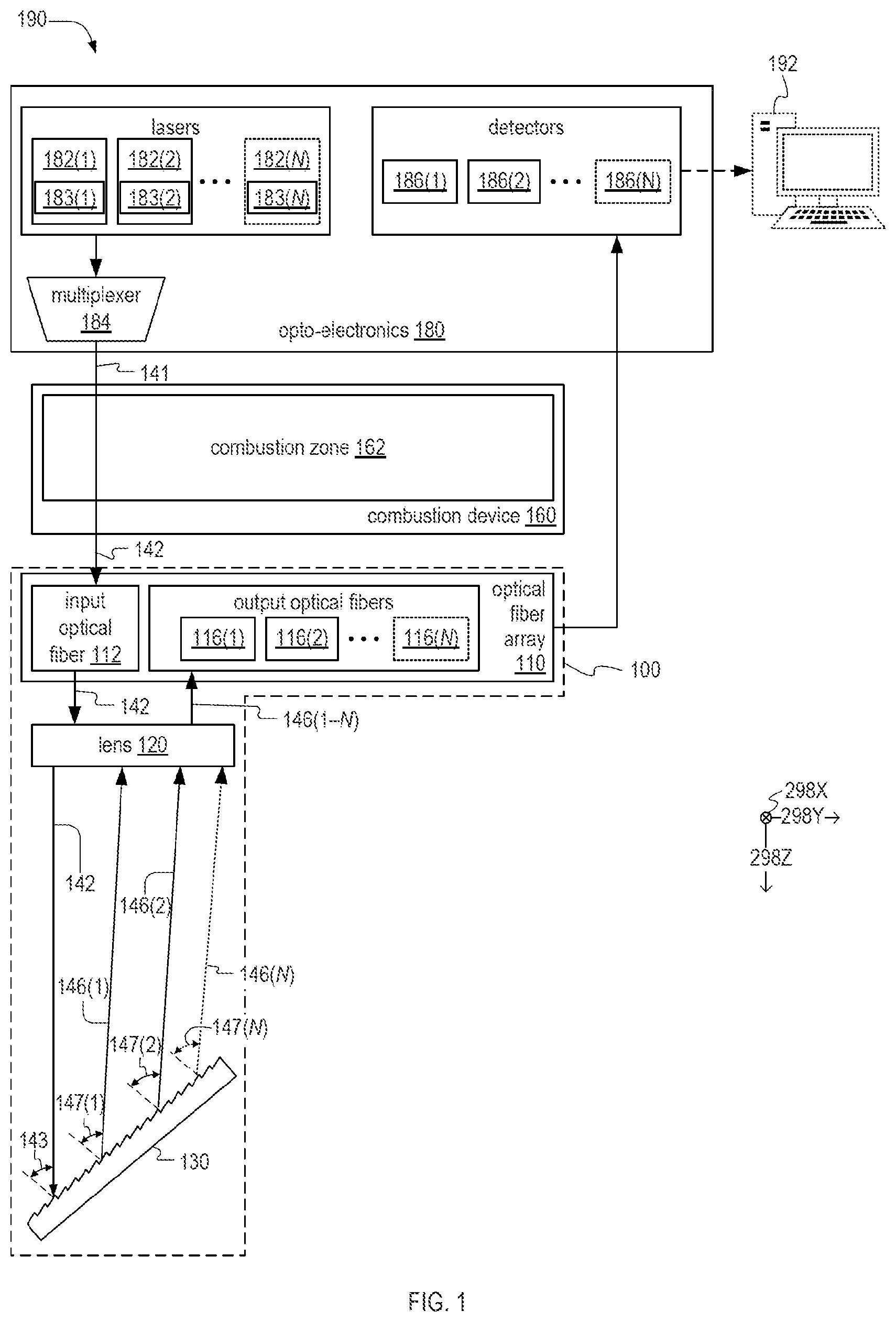 Patent US12321015 Figure 1 – Demultiplexing filter and method