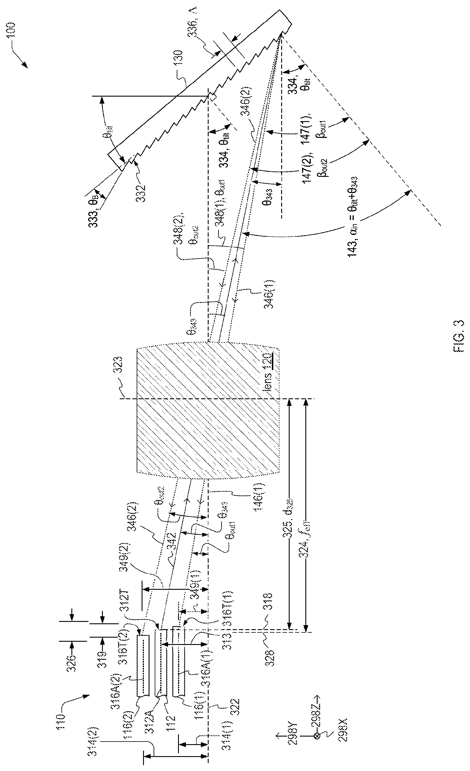 Patent US12321015 Figure 3 – Demultiplexing filter and method