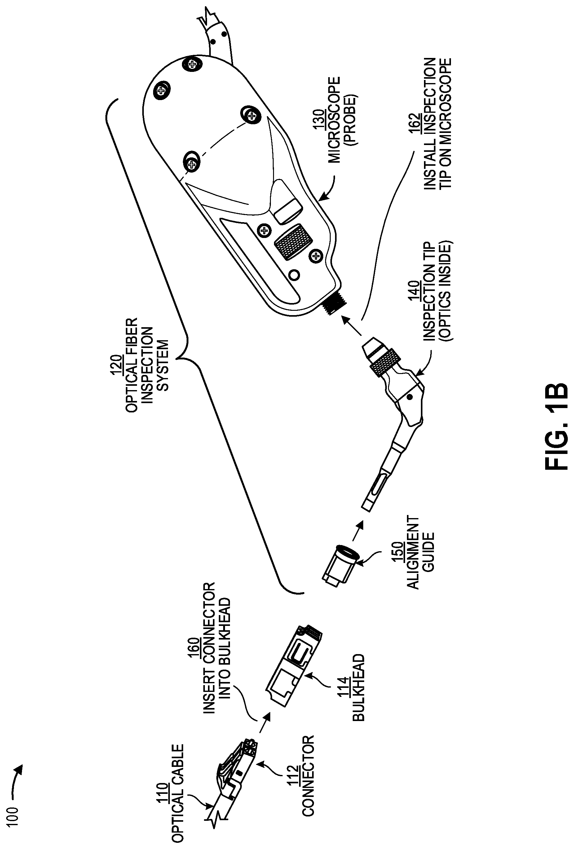 Patent US12321016 Figure 2 – Alignment guide for inspecting a fiber optic end face