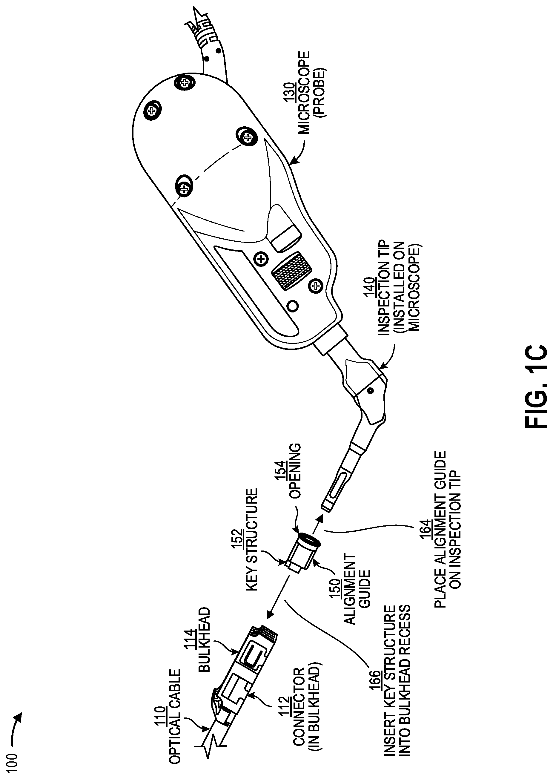 Patent US12321016 Figure 3 – Alignment guide for inspecting a fiber optic end face