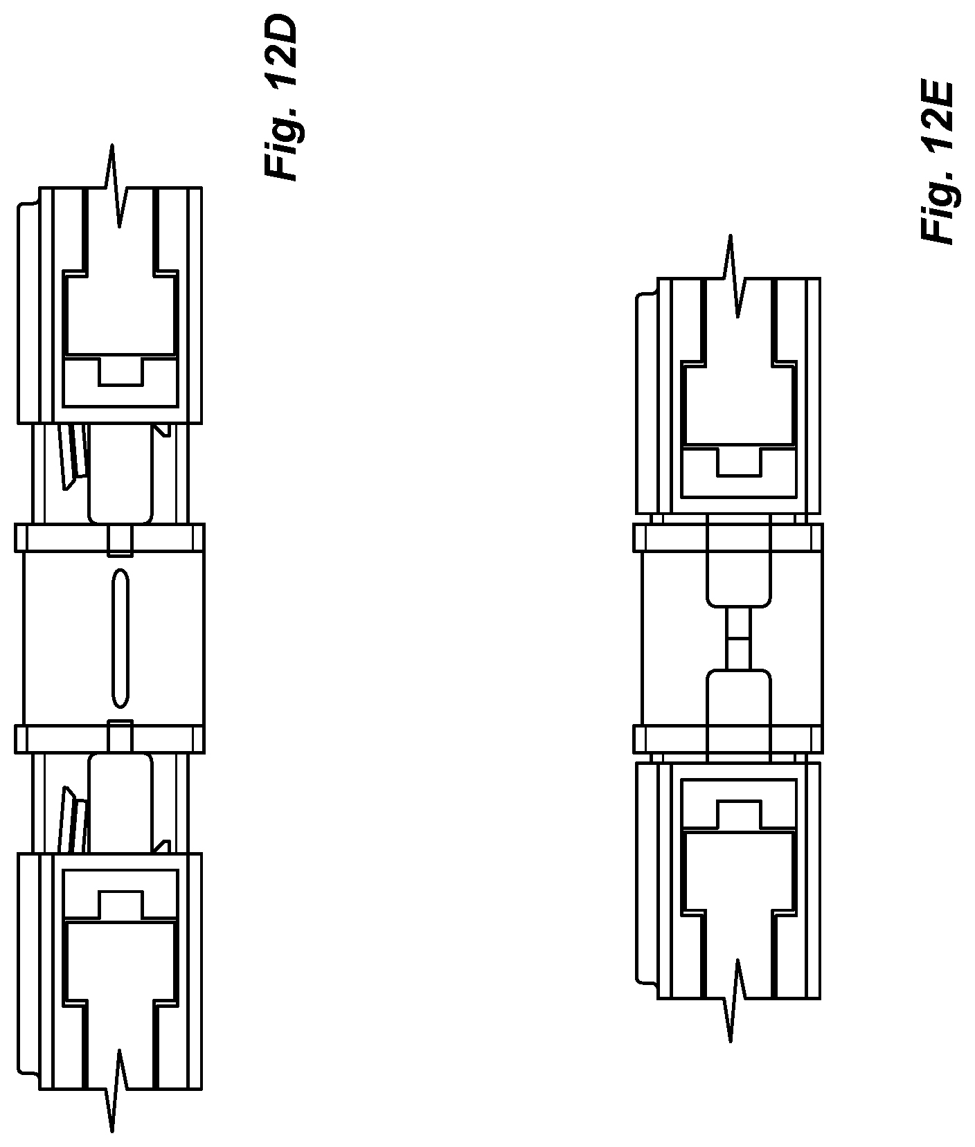 Patent US12321019 Figure 12 – Dual interlocking shutter system for a fiber optic connector and adapter