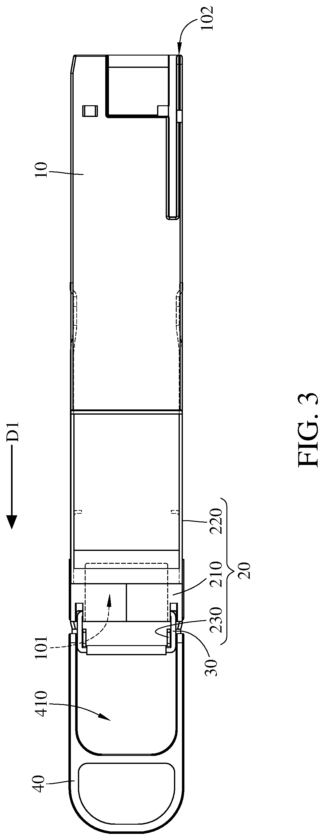 Patent US12321024 Figure 3 – Optical transceiver including latch for release prevention and optical communication assembly having the same