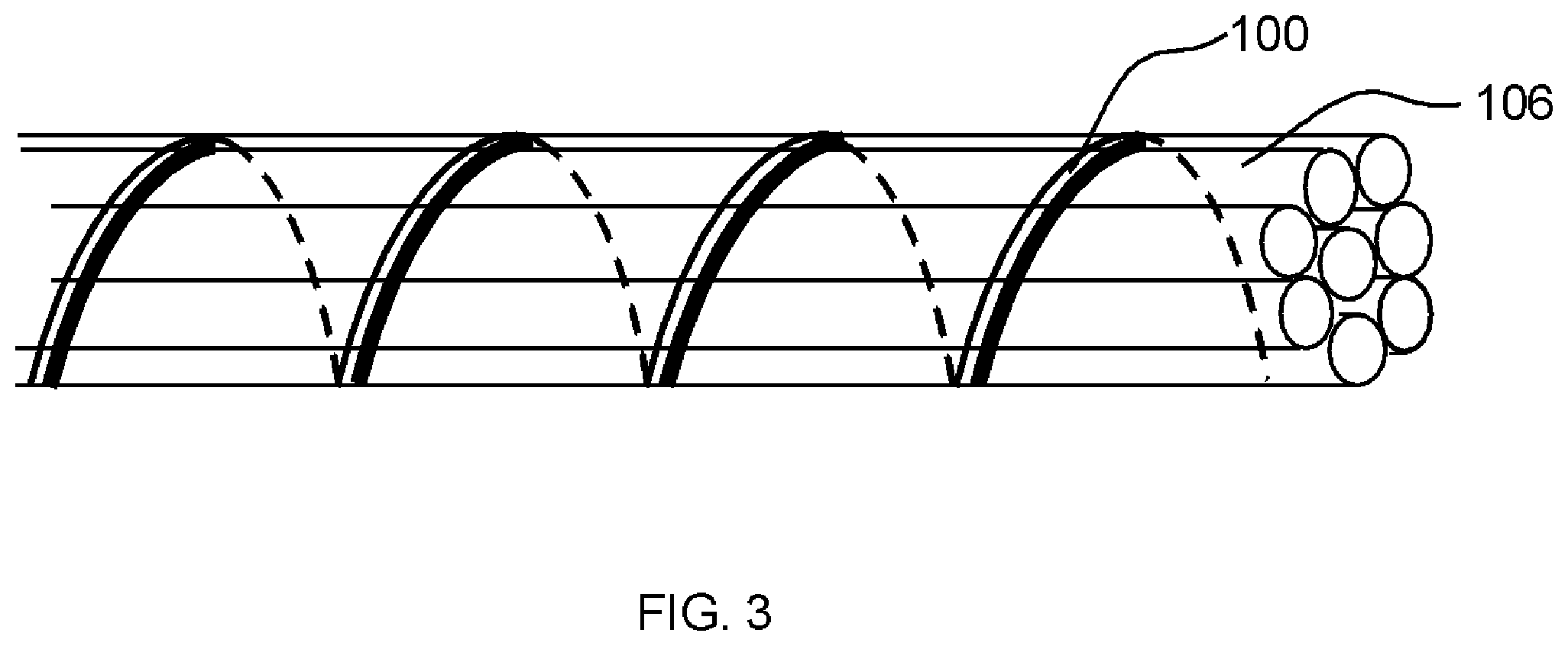Patent US12321029 Figure 3 – Optical fiber cable with flexible wrapping tubes