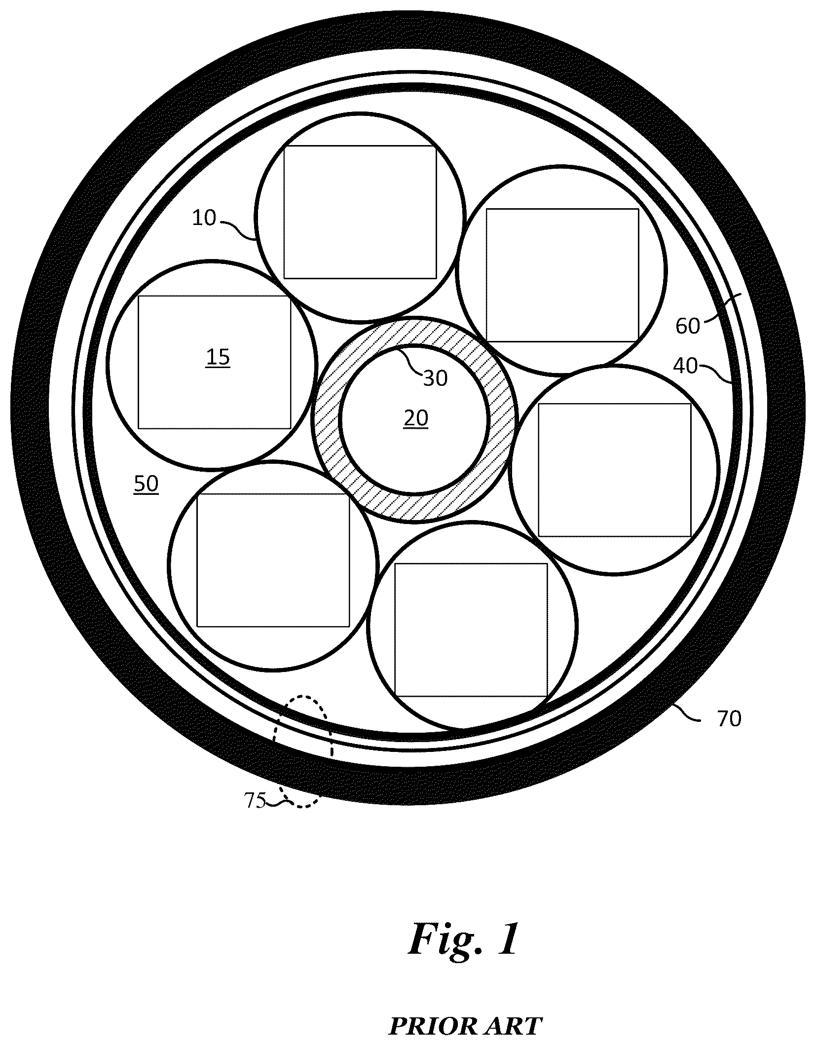 Patent US12321030 Figure 1 – High density optical cables