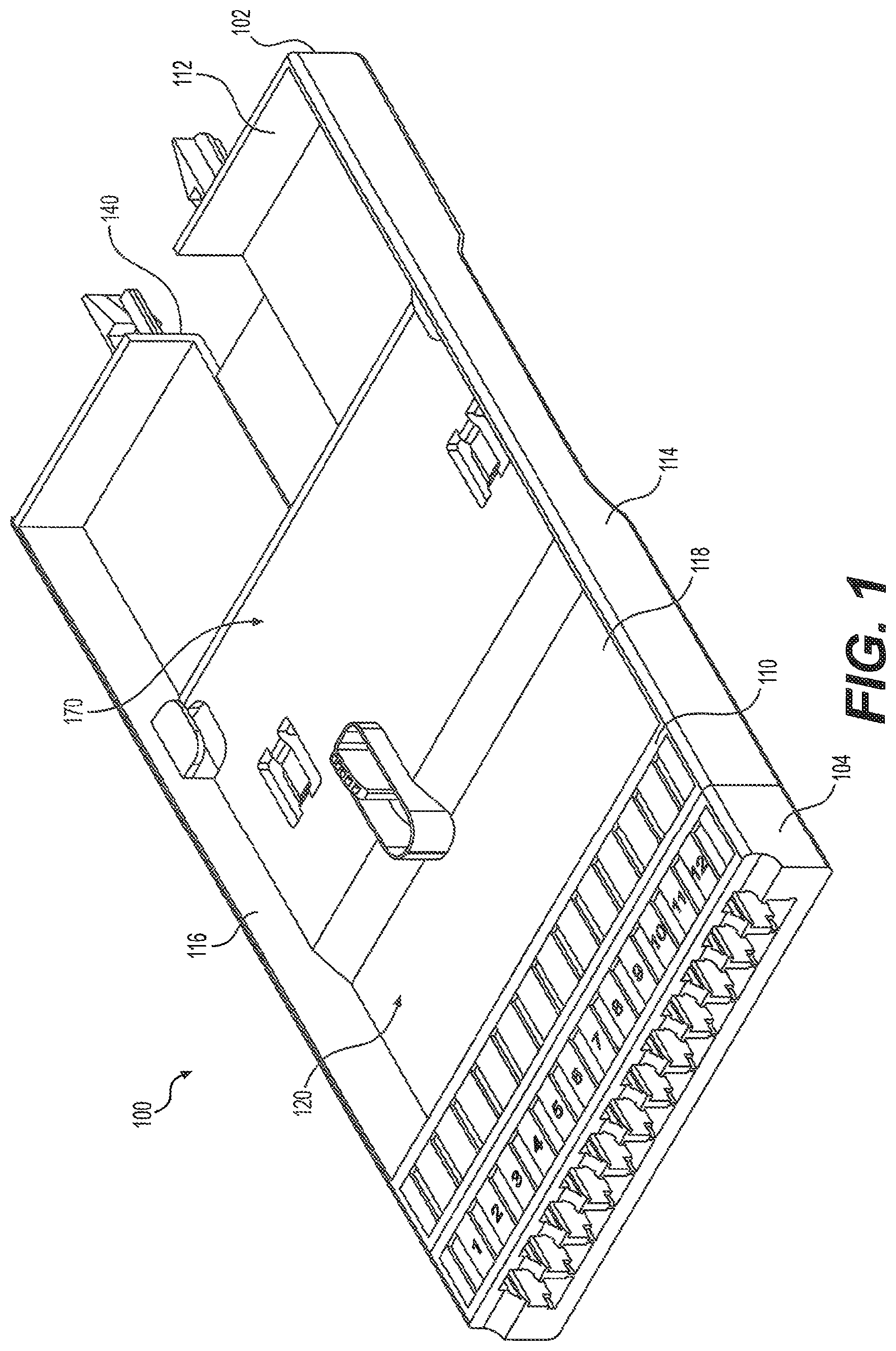 Patent US12321031 Figure 1 – Support frame for providing adapter-less connections for fiber optic cables