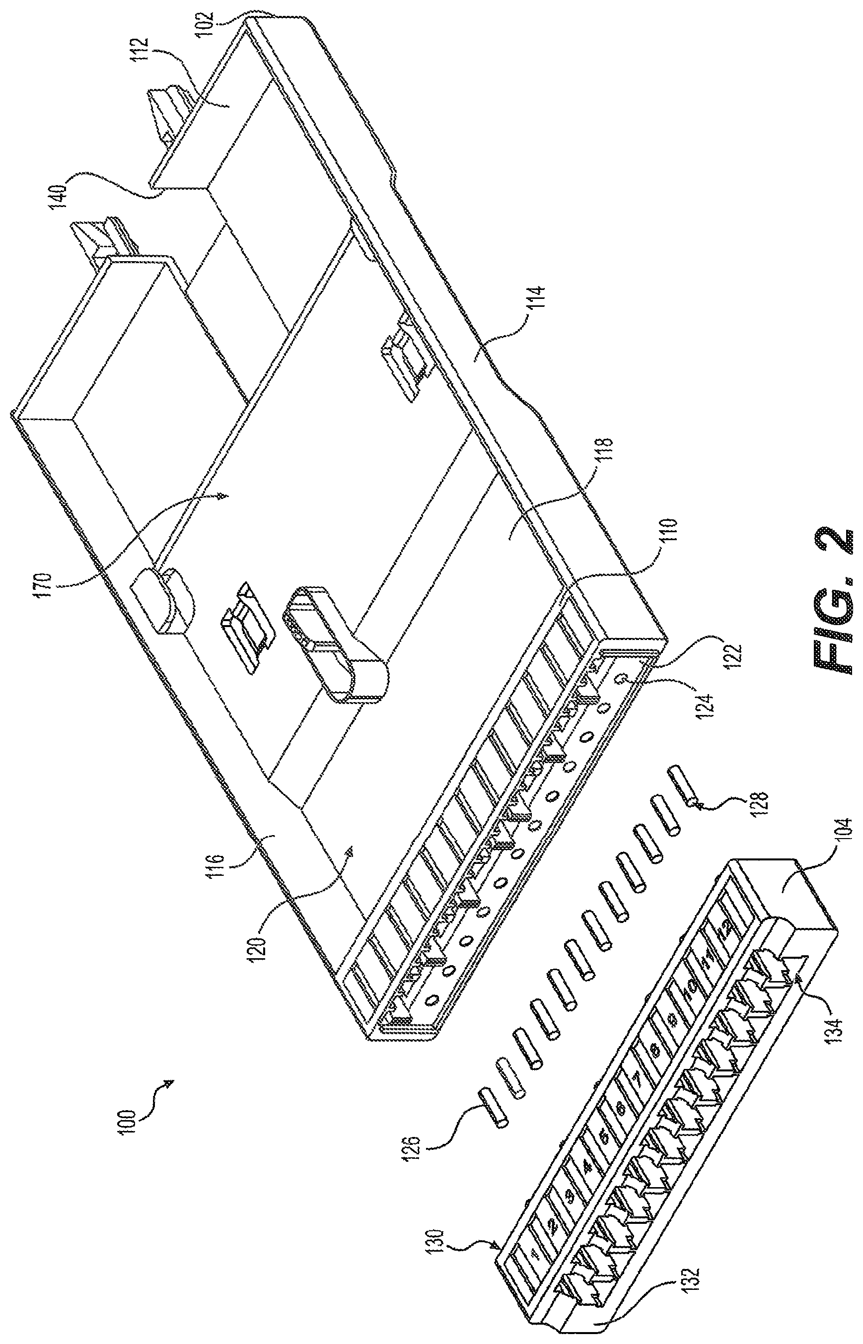 Patent US12321031 Figure 2 – Support frame for providing adapter-less connections for fiber optic cables