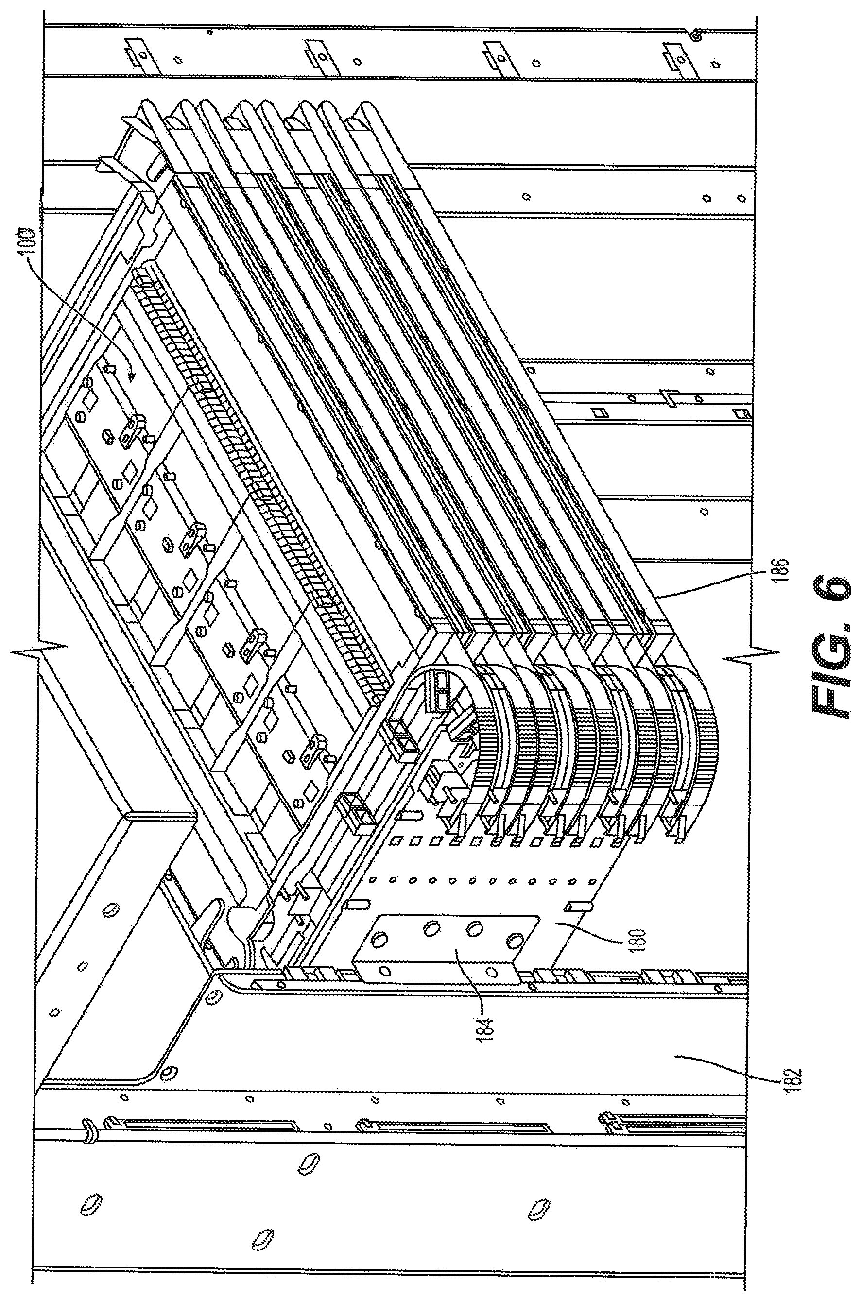Patent US12321031 Figure 7 – Support frame for providing adapter-less connections for fiber optic cables
