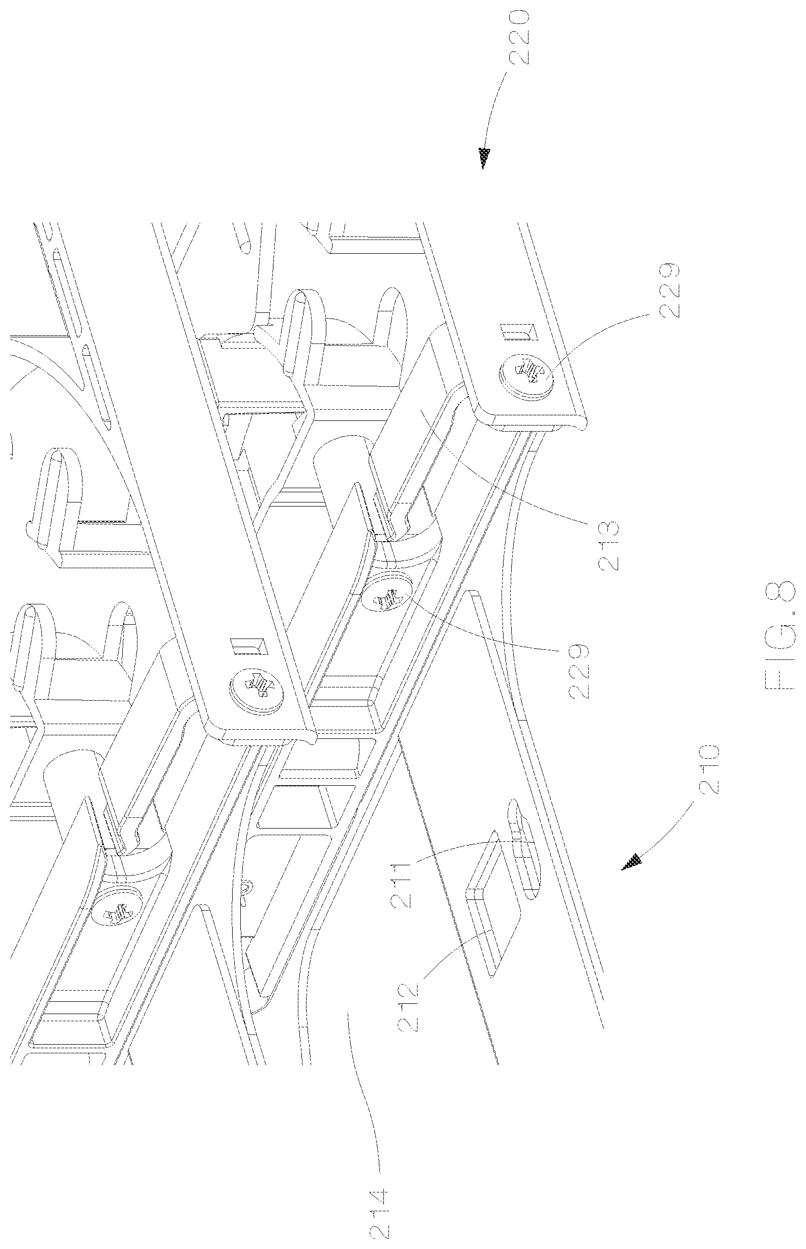Patent US12321032 Figure 8 – Optical distribution and splice frame including cassettes