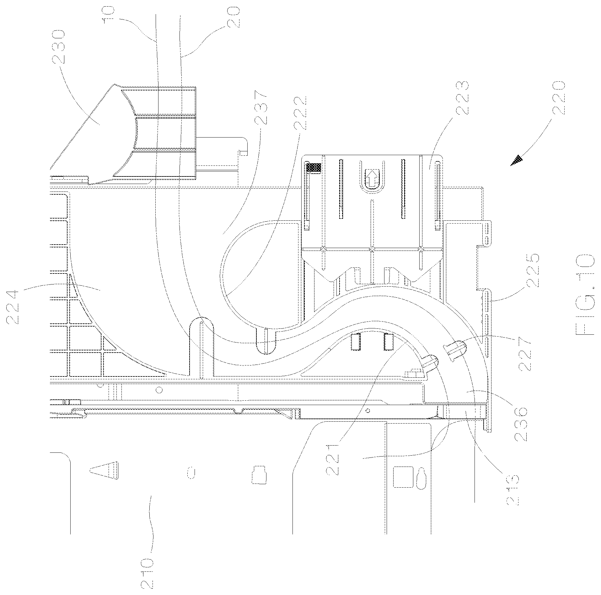 Patent US12321032 Figure 10 – Optical distribution and splice frame including cassettes