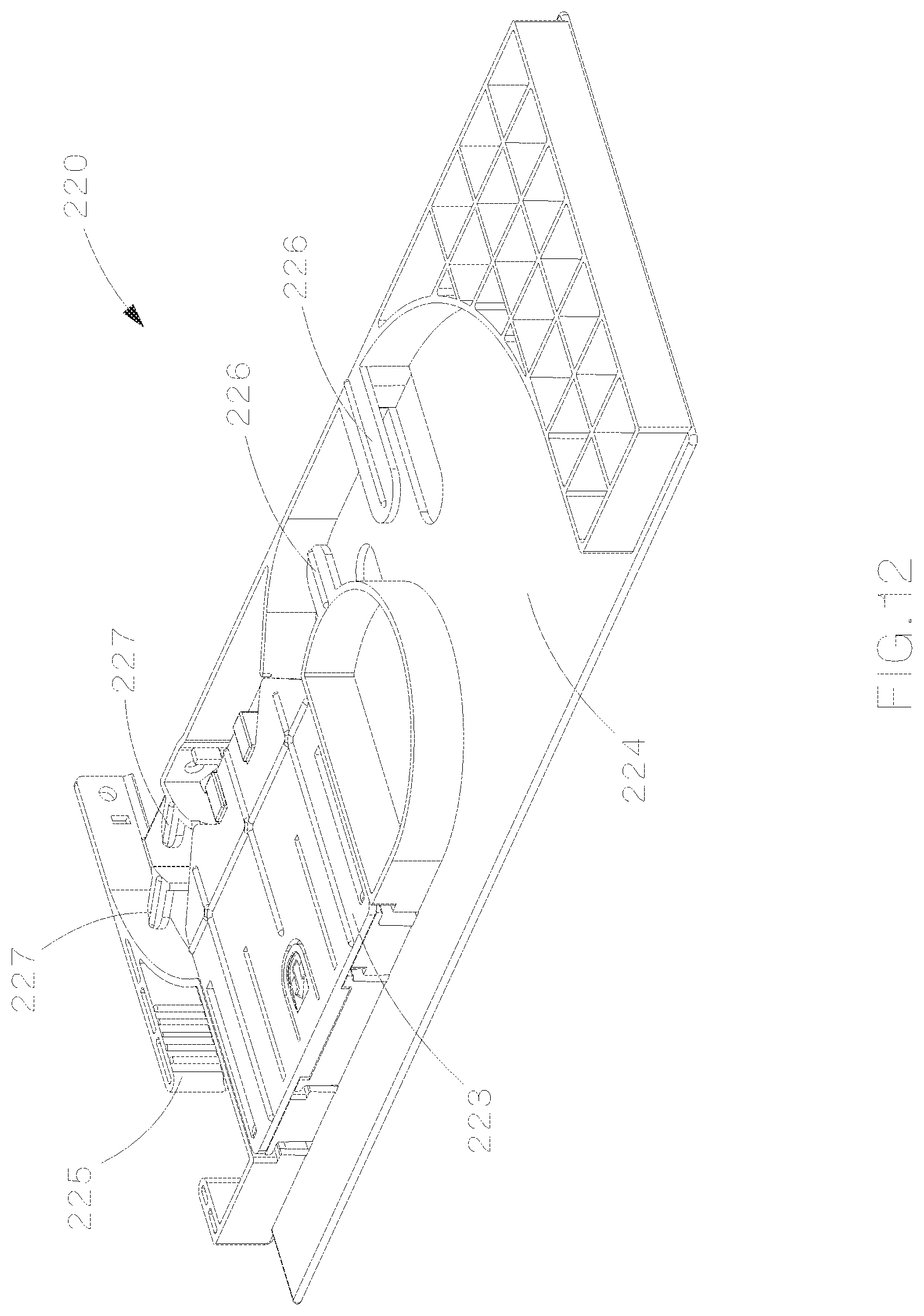 Patent US12321032 Figure 12 – Optical distribution and splice frame including cassettes