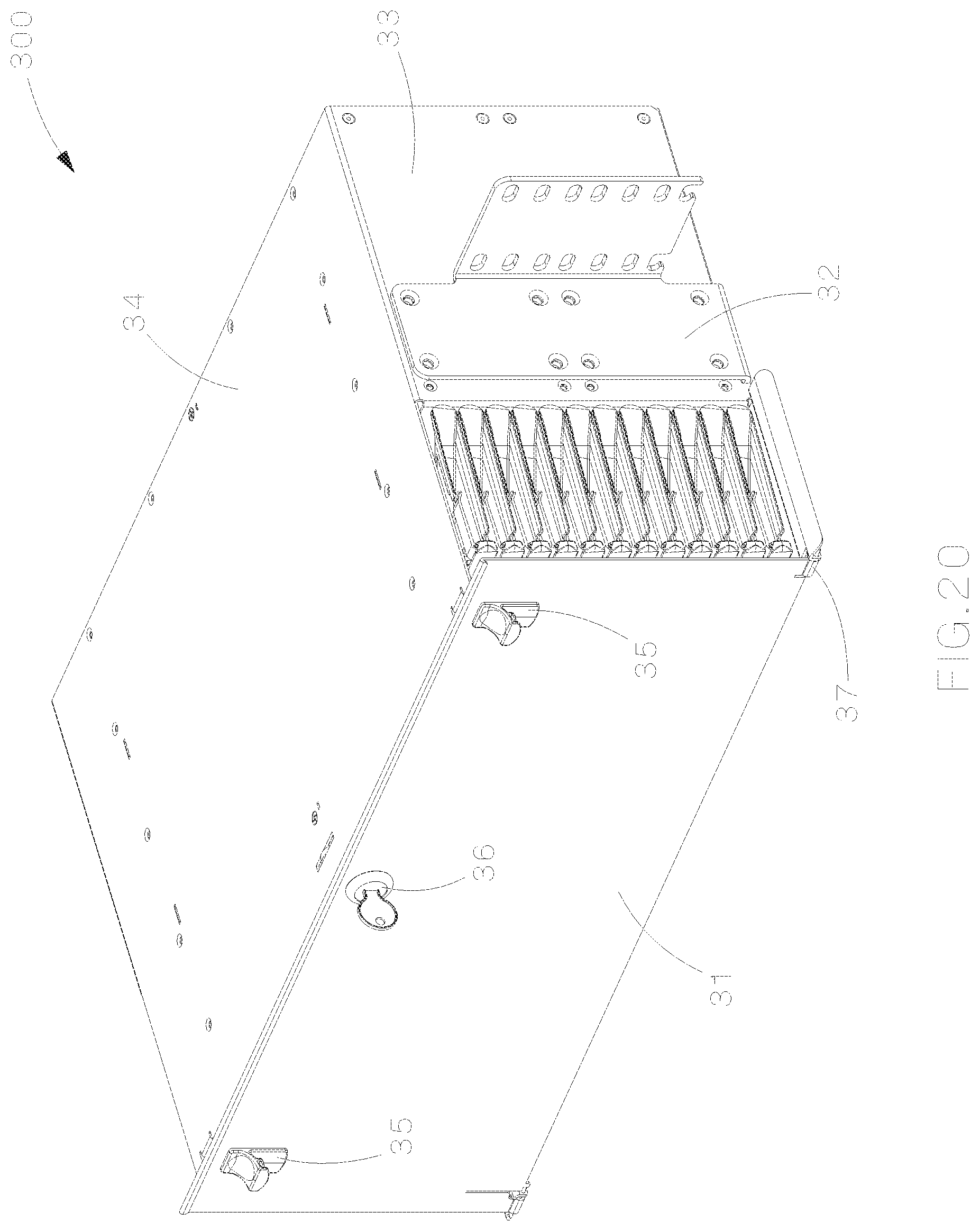 Patent US12321032 Figure 18 – Optical distribution and splice frame including cassettes