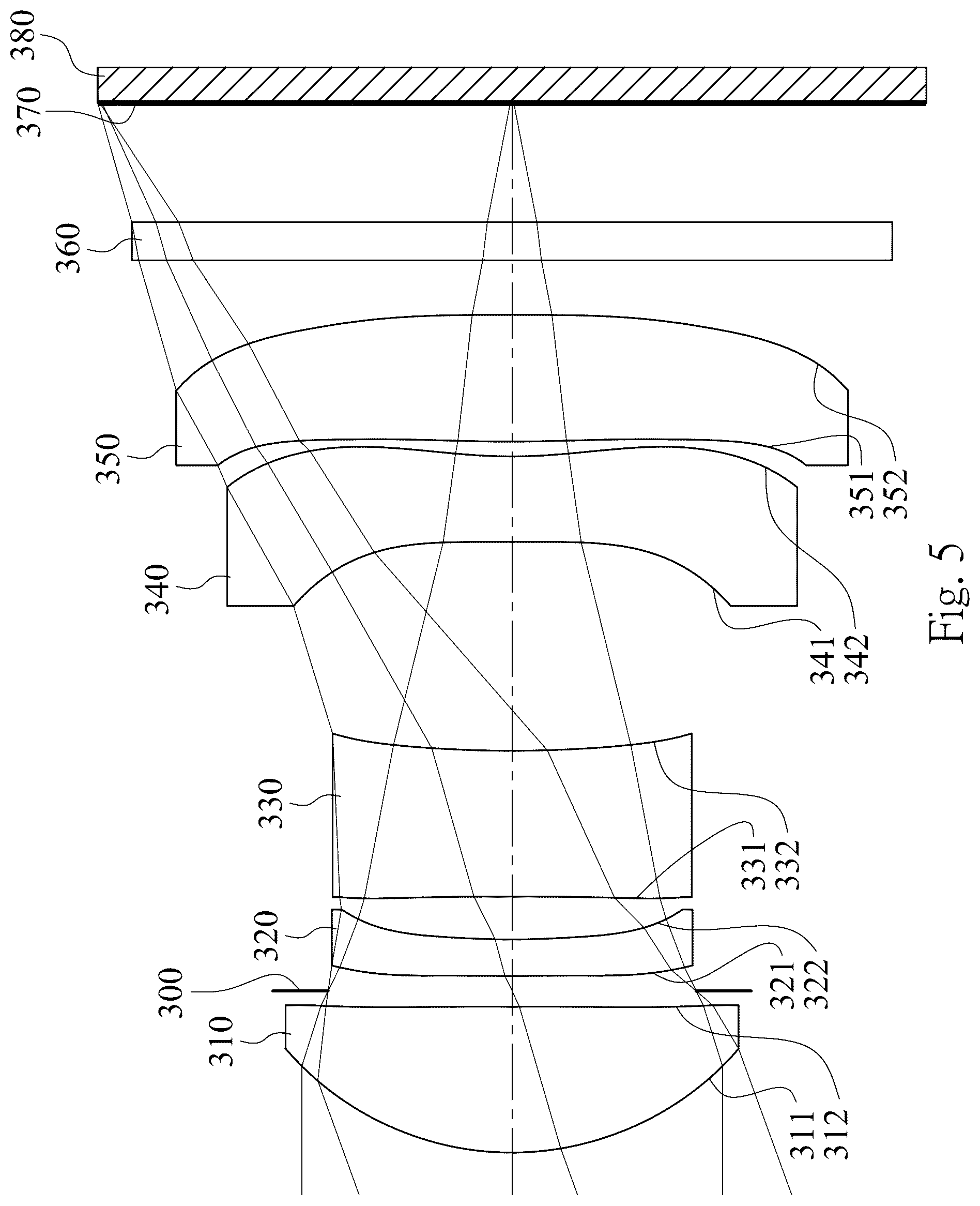 Patent US12321038 Figure 5 – Optical photographing lens assembly, image capturing device and electronic device