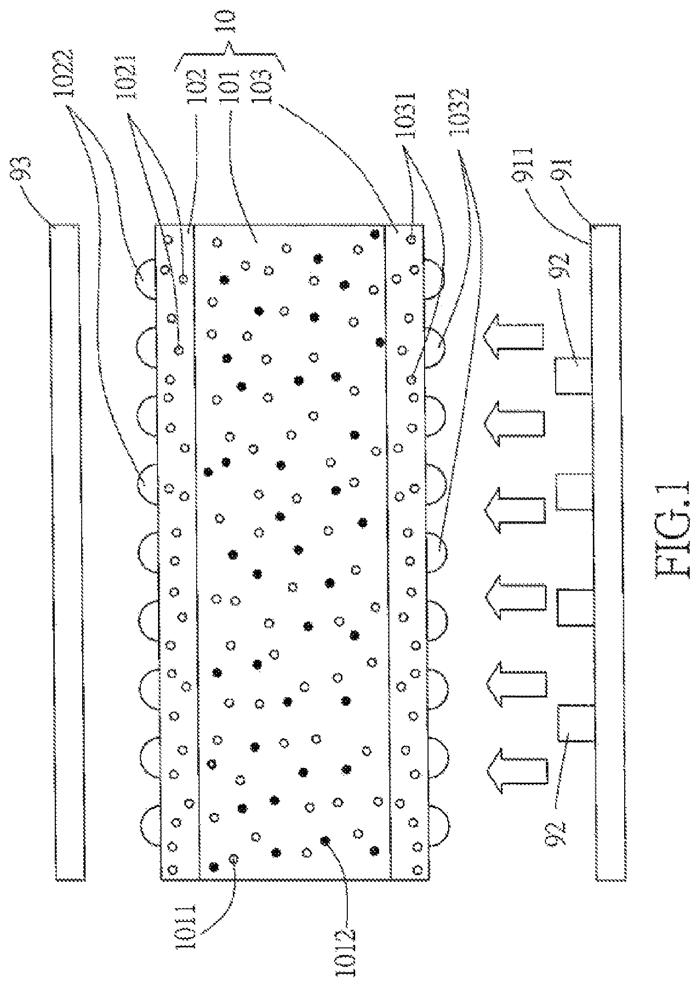 Patent US12321061 Figure 1 – Diffusion plate for use in backlight module with low optical path distance