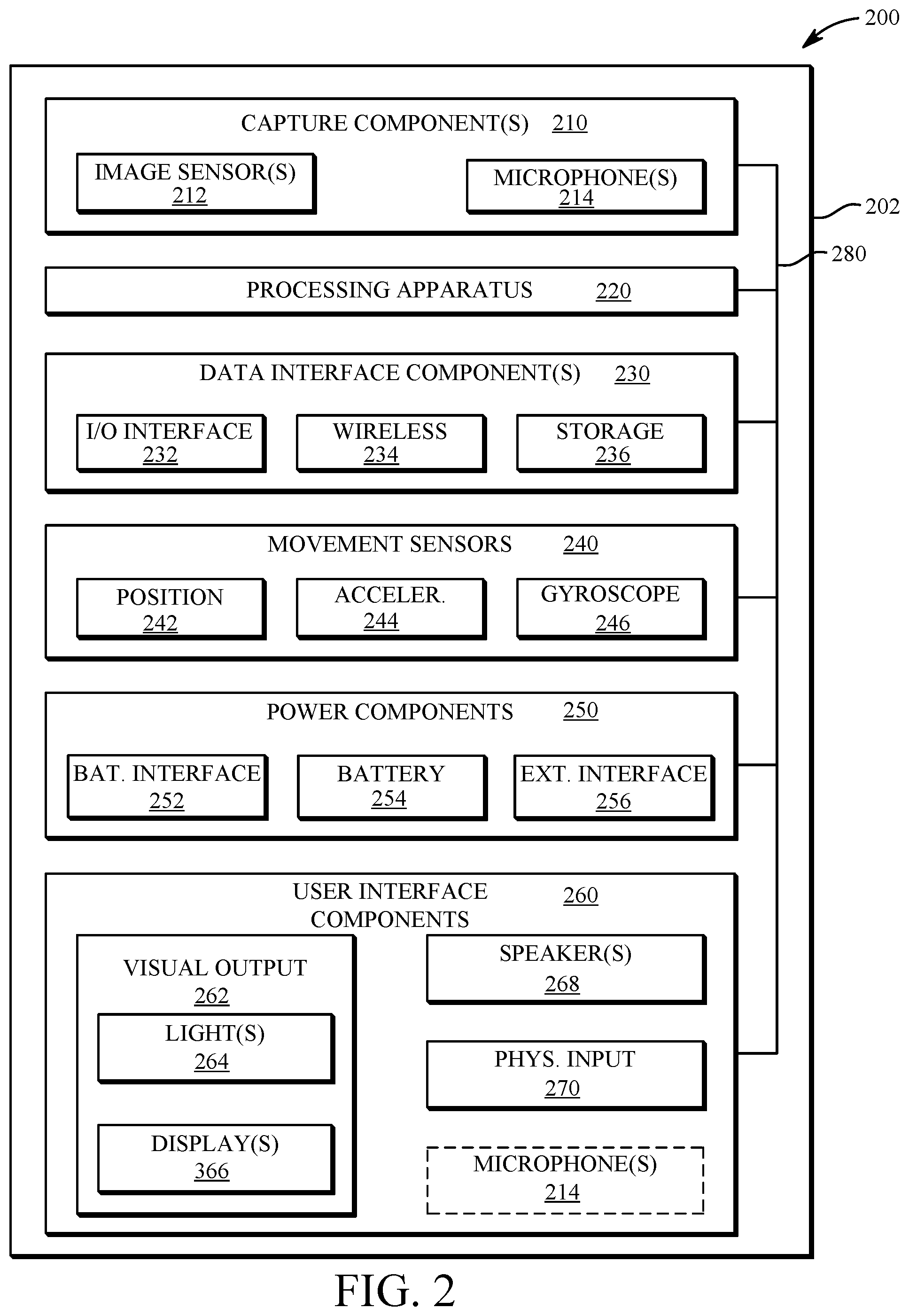 Patent US12321084 Figure 2 – Interconnect mechanism for image capture device