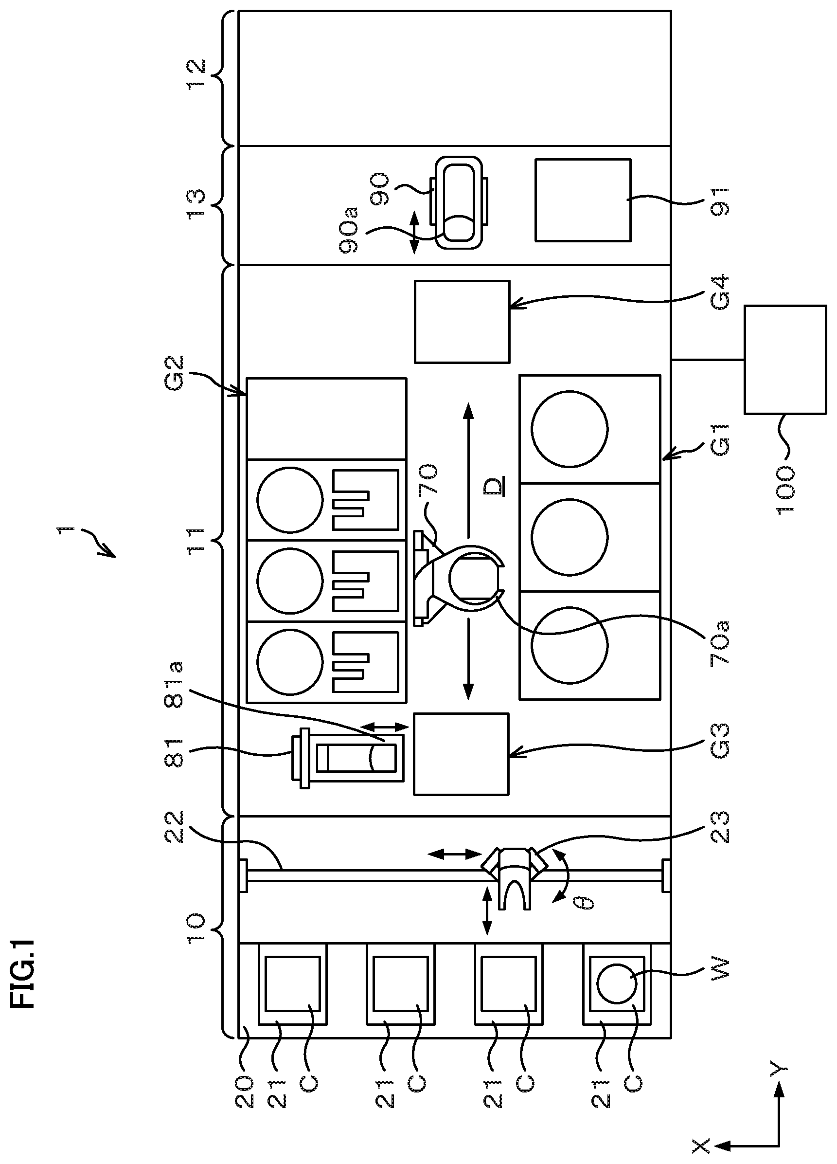 Patent US12321098 Figure 1 – Substrate support member, substrate treatment apparatus, and substrate transfer apparatus