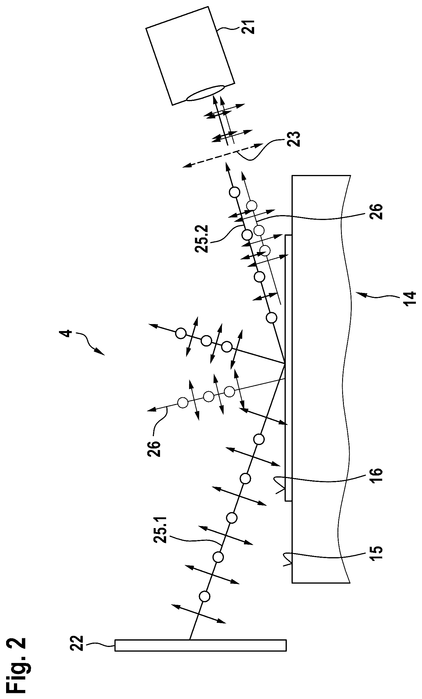 Patent US12321106 Figure 2 – Device for detecting a temperature, installation for producing an optical element and method for producing an optical element
