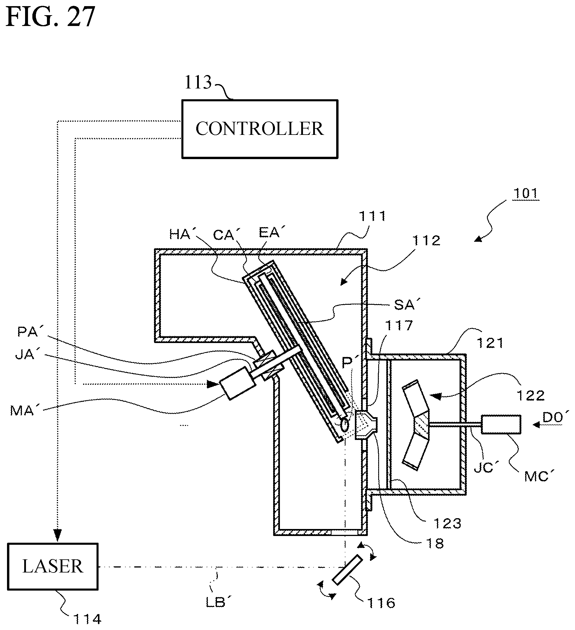 Patent US12321107 Figure 15 – Extreme ultraviolet light source device and protection method for receiving plate member