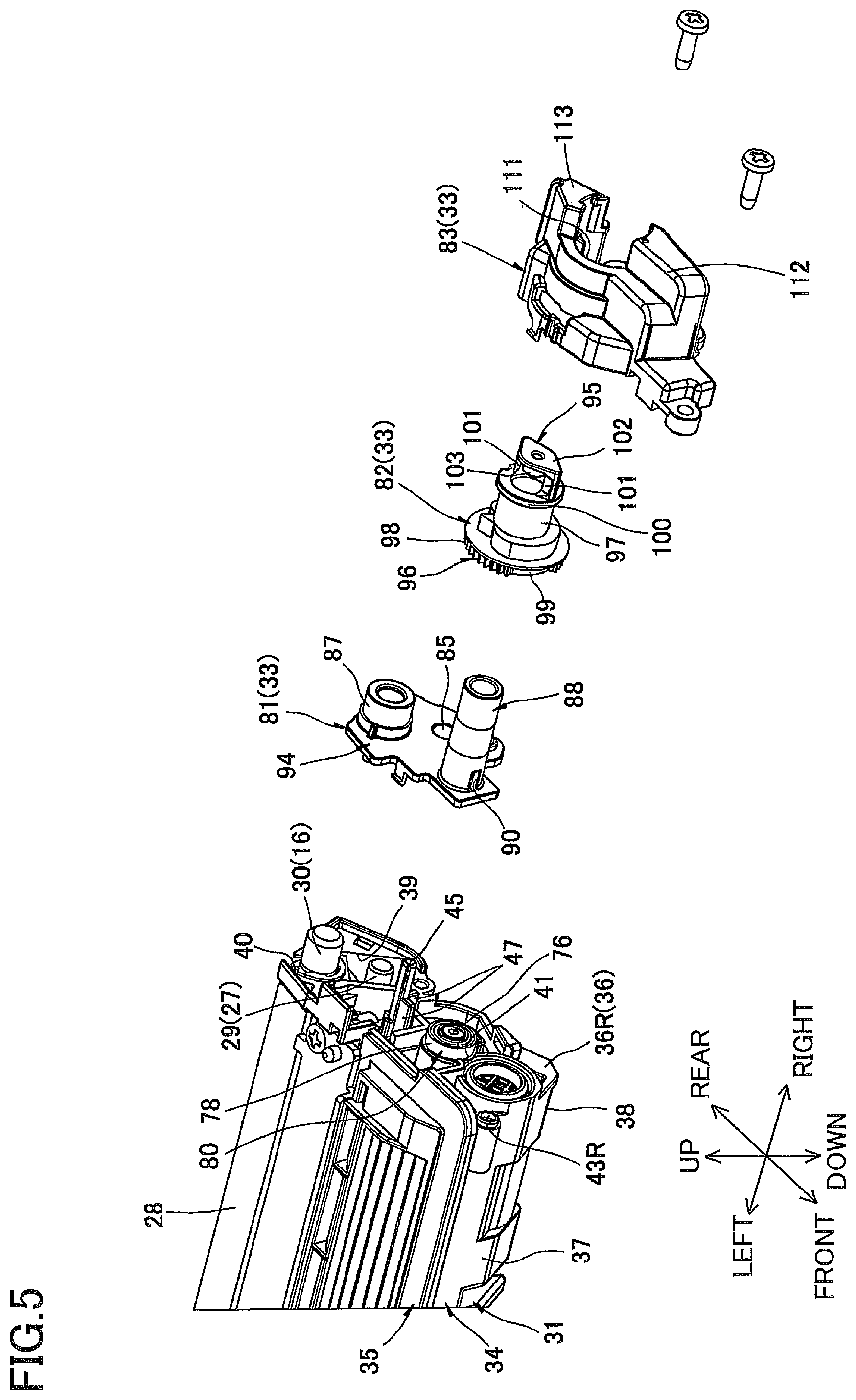 Patent US12321110 Figure 5 – Developing cartridge having coupling and developing roller