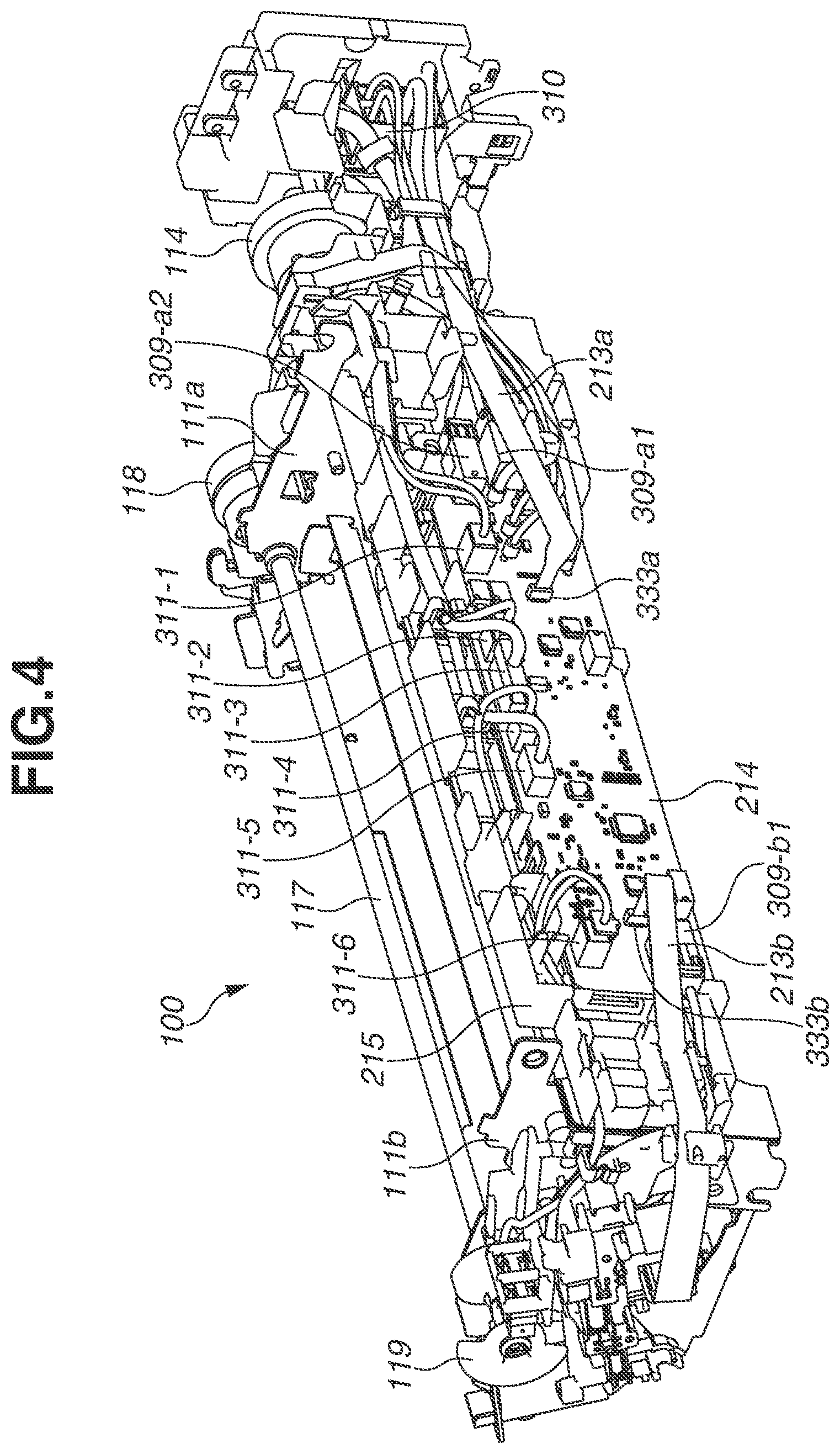 Patent US12321117 Figure 4 – Fixing device in which a power supply terminal in contact with an electrode of a heater and a power supply cable are arranged in an internal space of a film