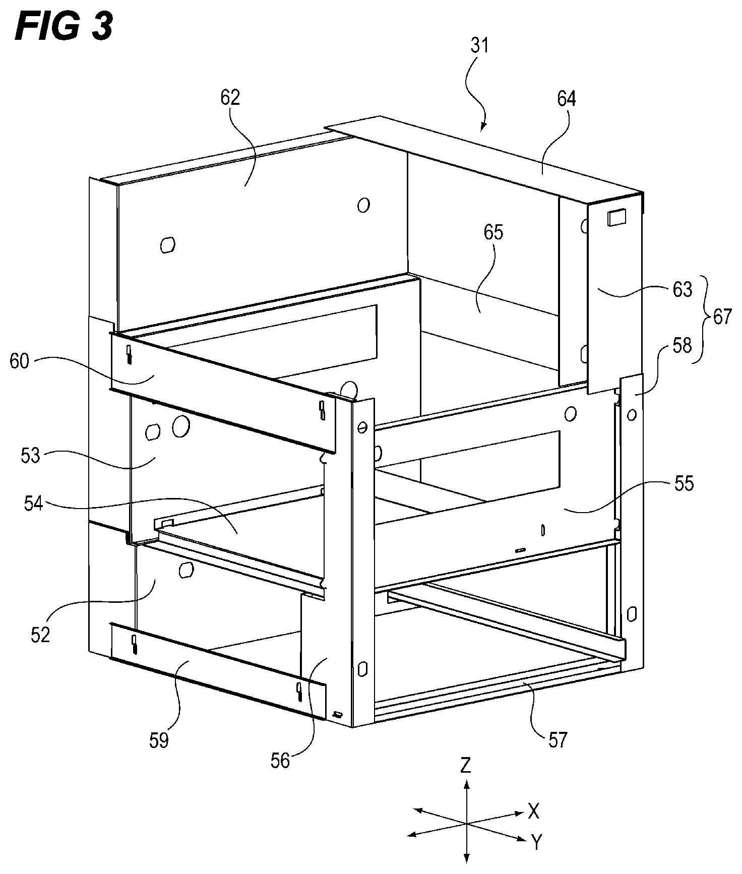 Patent US12321125 Figure 3 – Metal frame of image forming apparatus and image forming apparatus