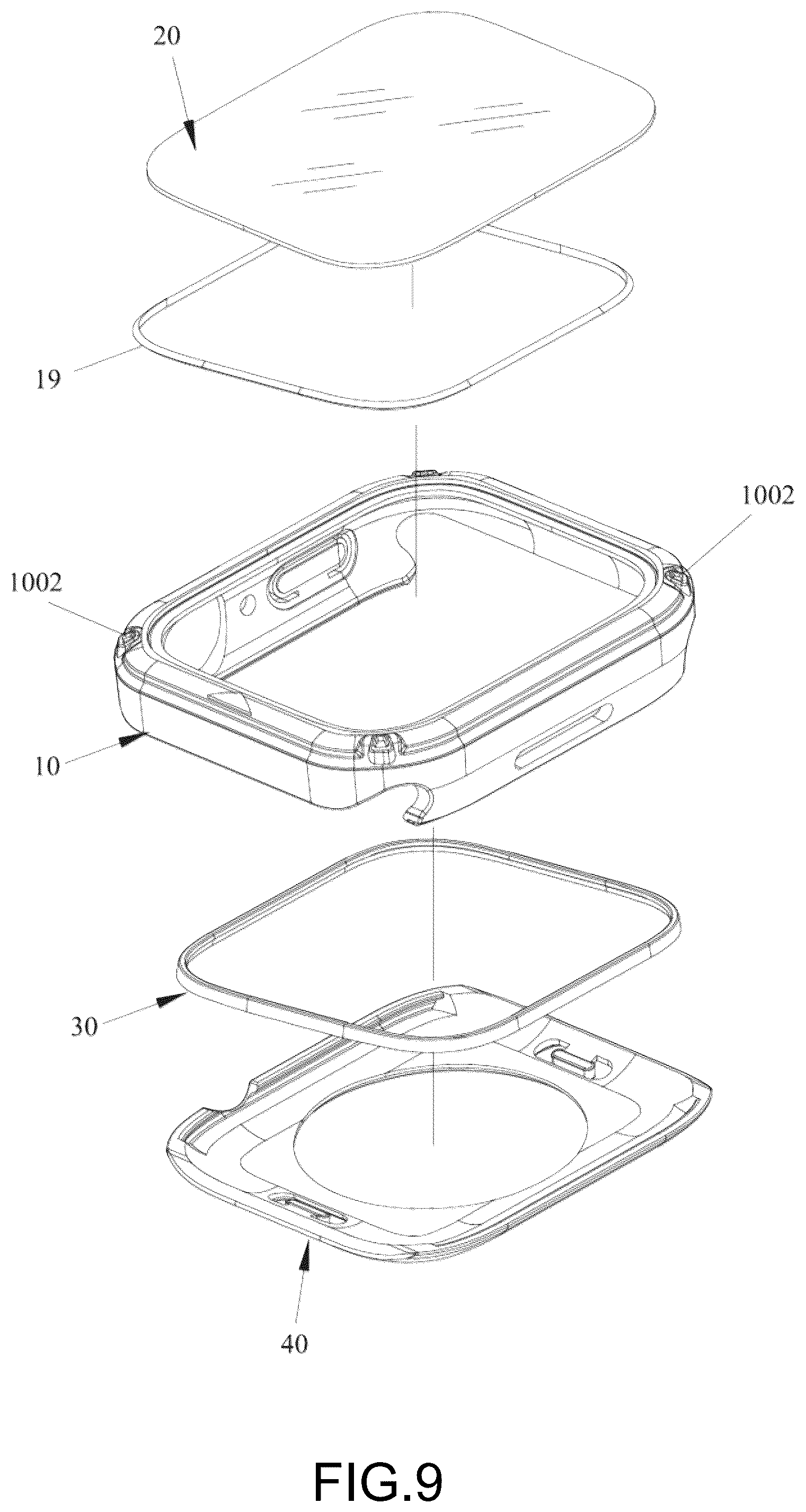 Patent US12321139 Figure 9 – Waterproof protective case for smart watches