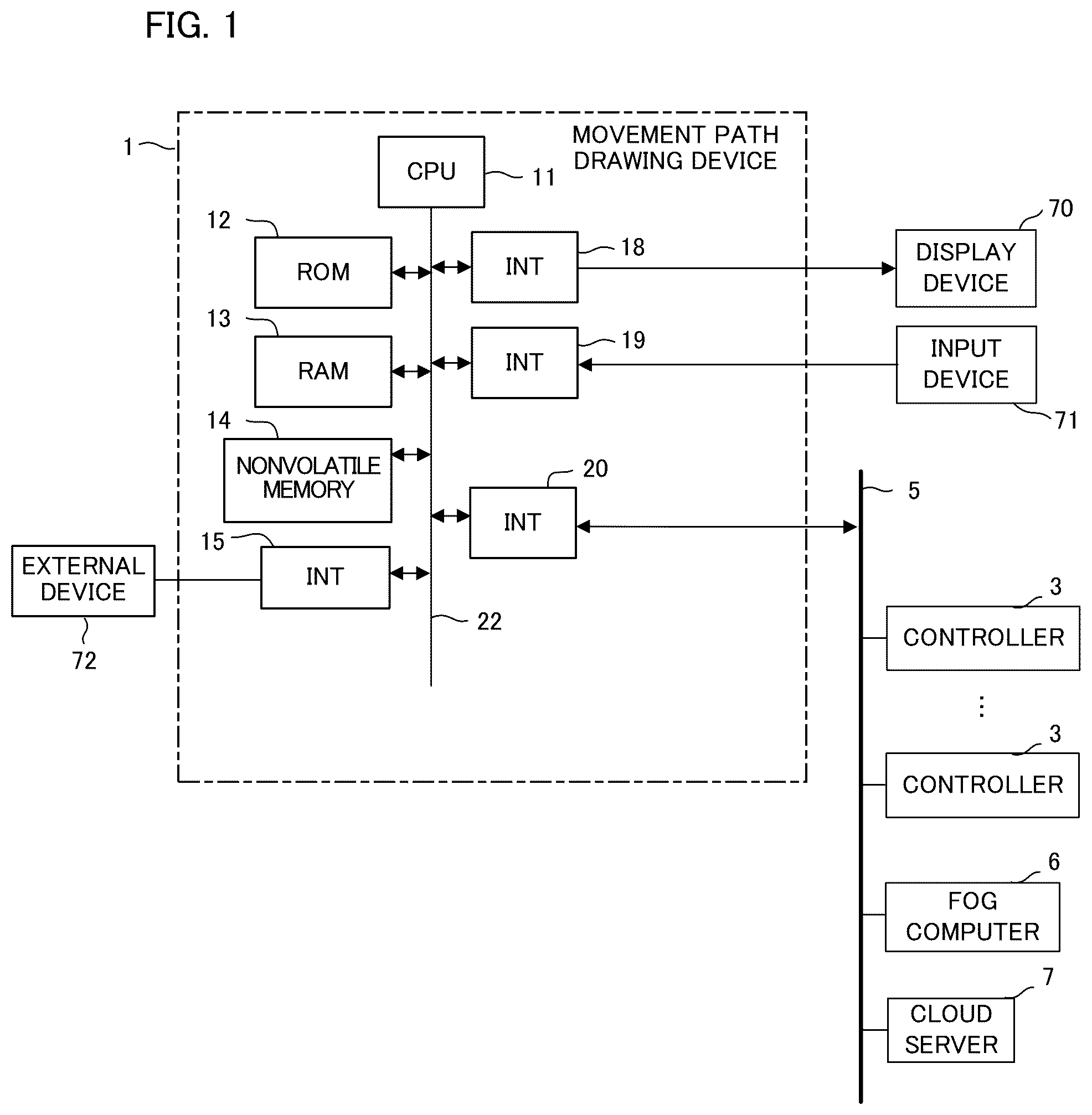 Patent US12321148 Figure 1 – Movement path drawing device