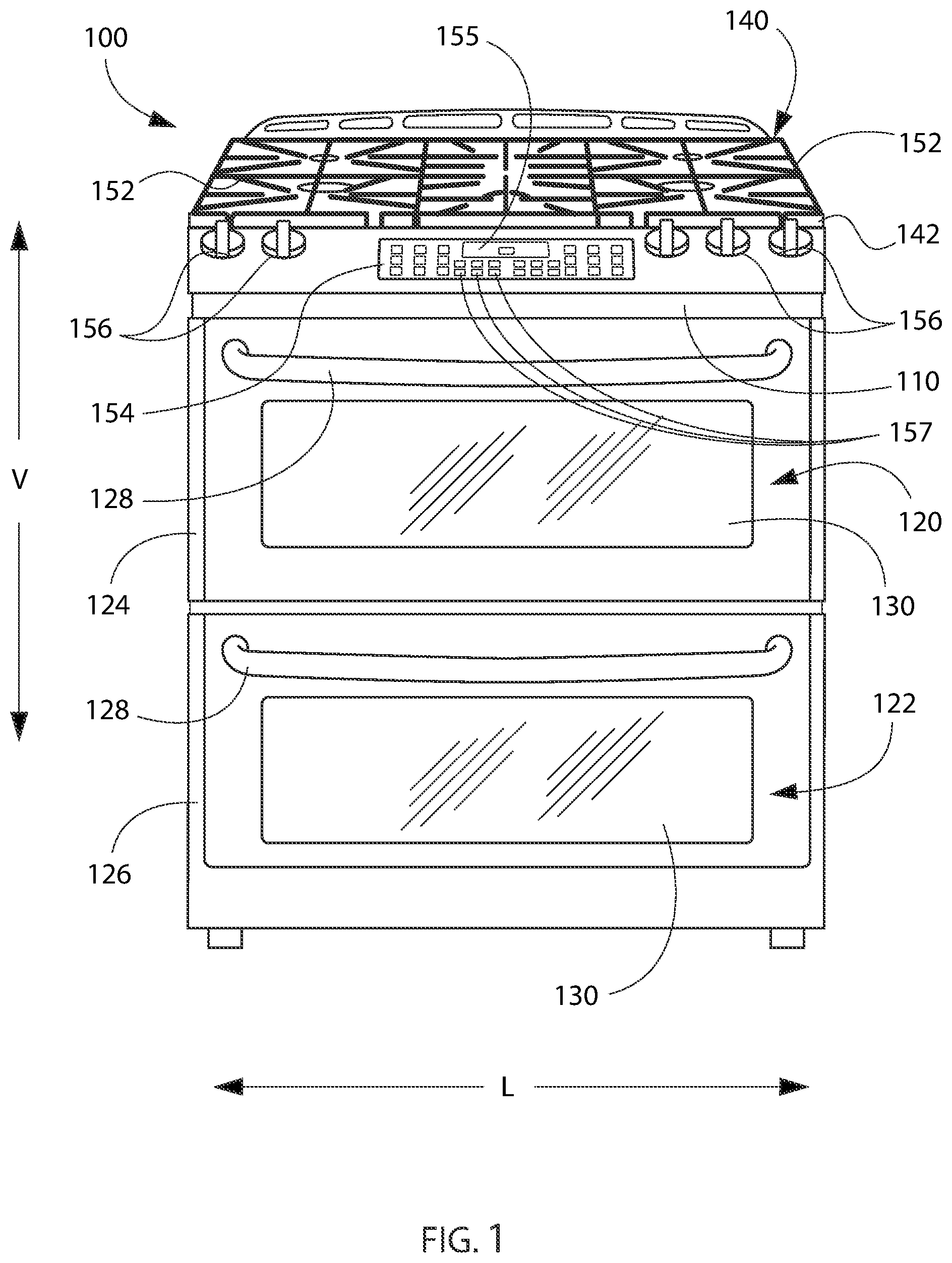 Patent US12321182 Figure 1 – Cooktop appliance with variable closed-loop controls