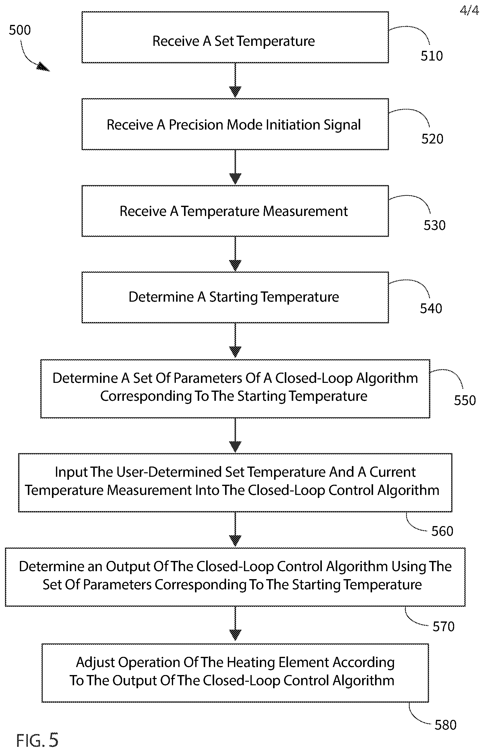 Patent US12321182 Figure 4 – Cooktop appliance with variable closed-loop controls