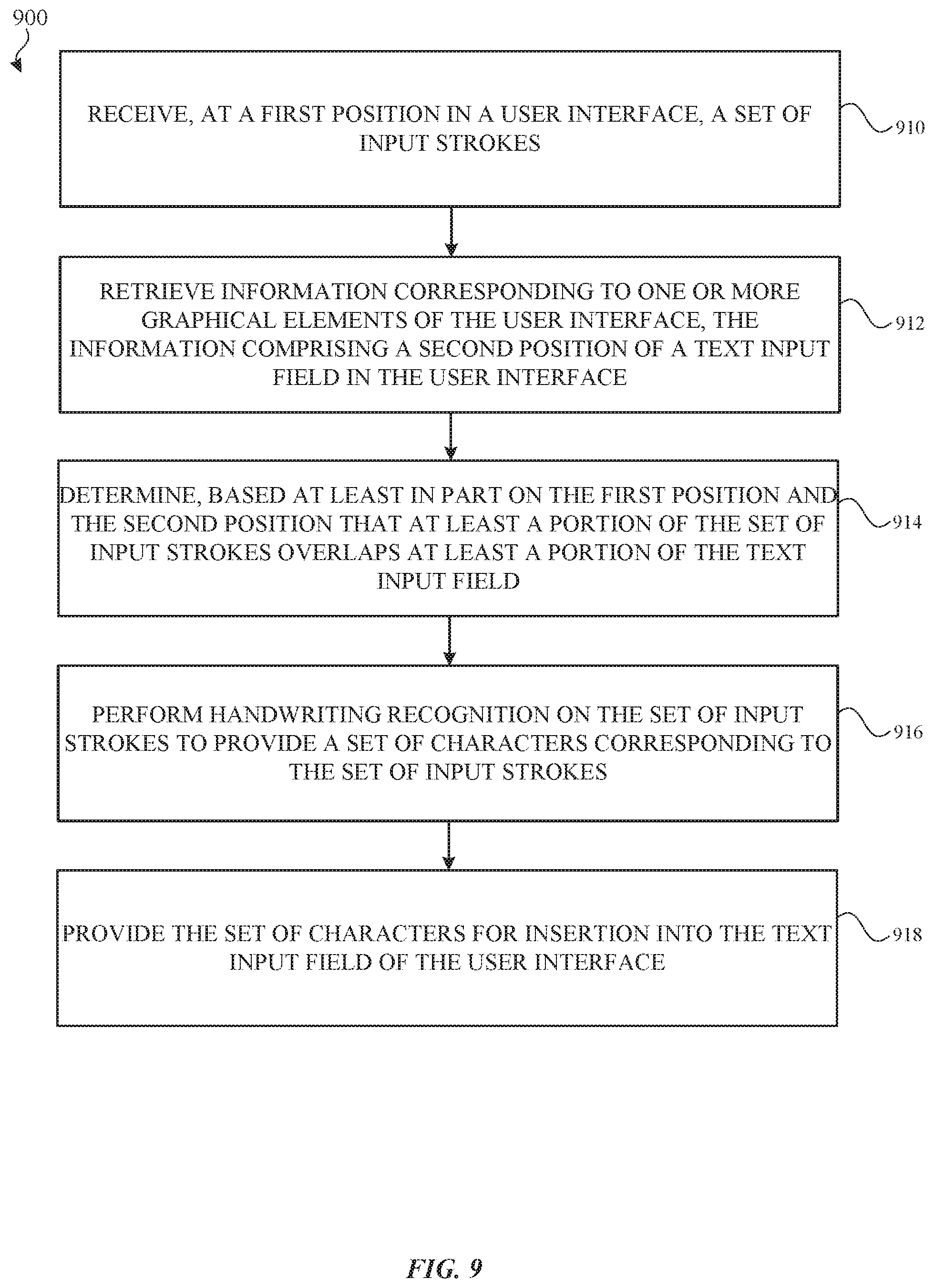 Patent US12321189 Figure 9 – Conversion of handwriting to text in text fields
