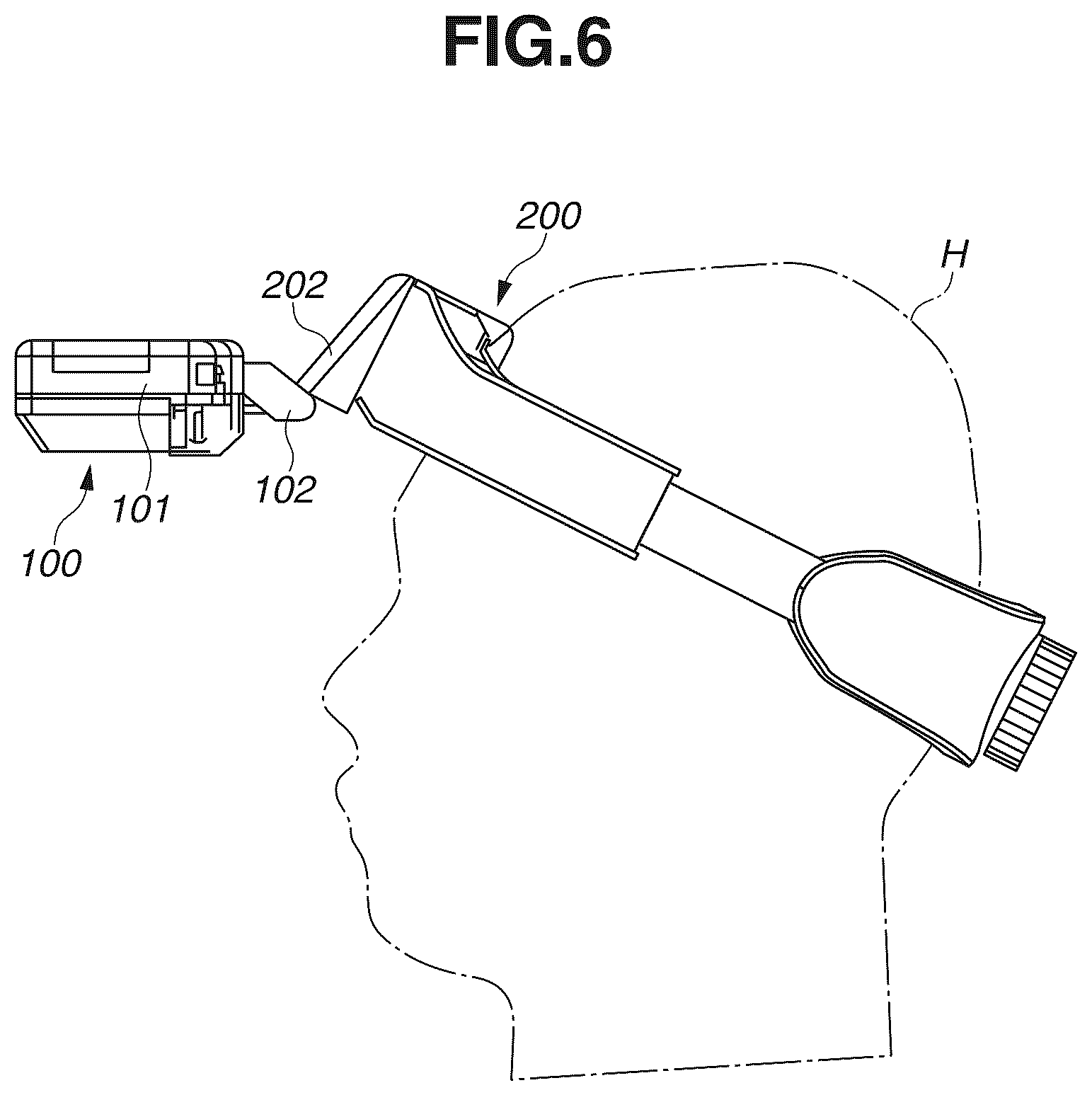 Patent US12321194 Figure 6 – Head mounted display with flip-up display device