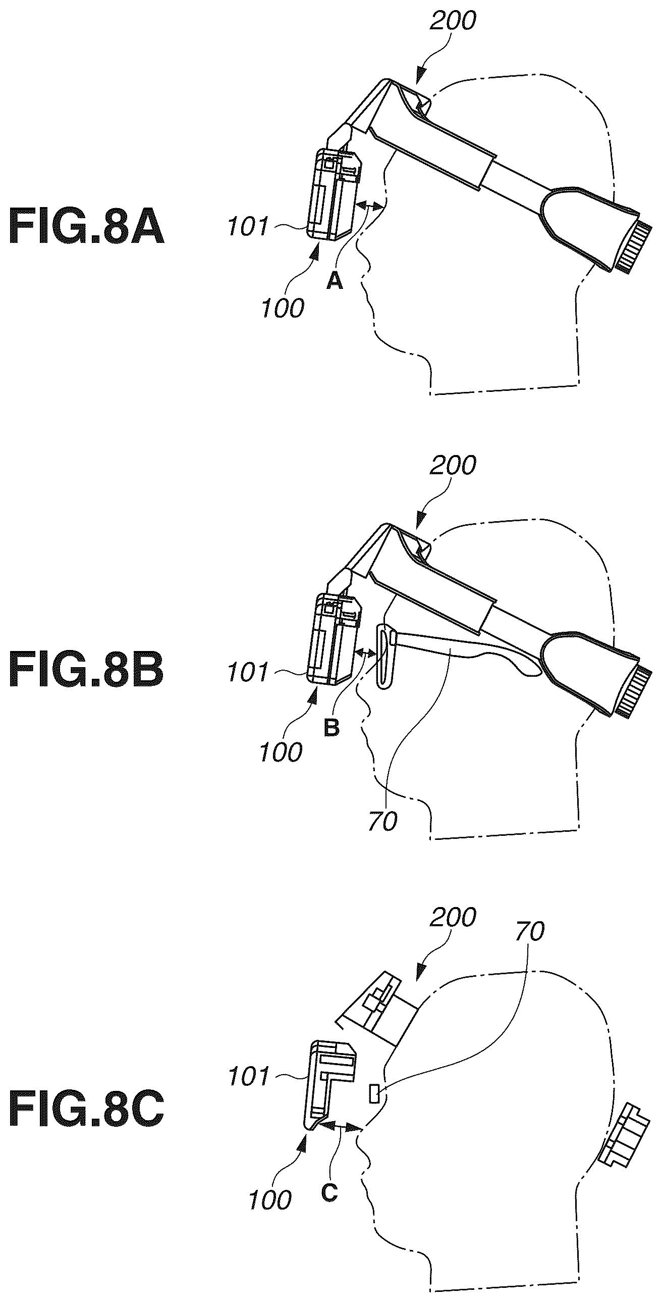 Patent US12321194 Figure 8 – Head mounted display with flip-up display device