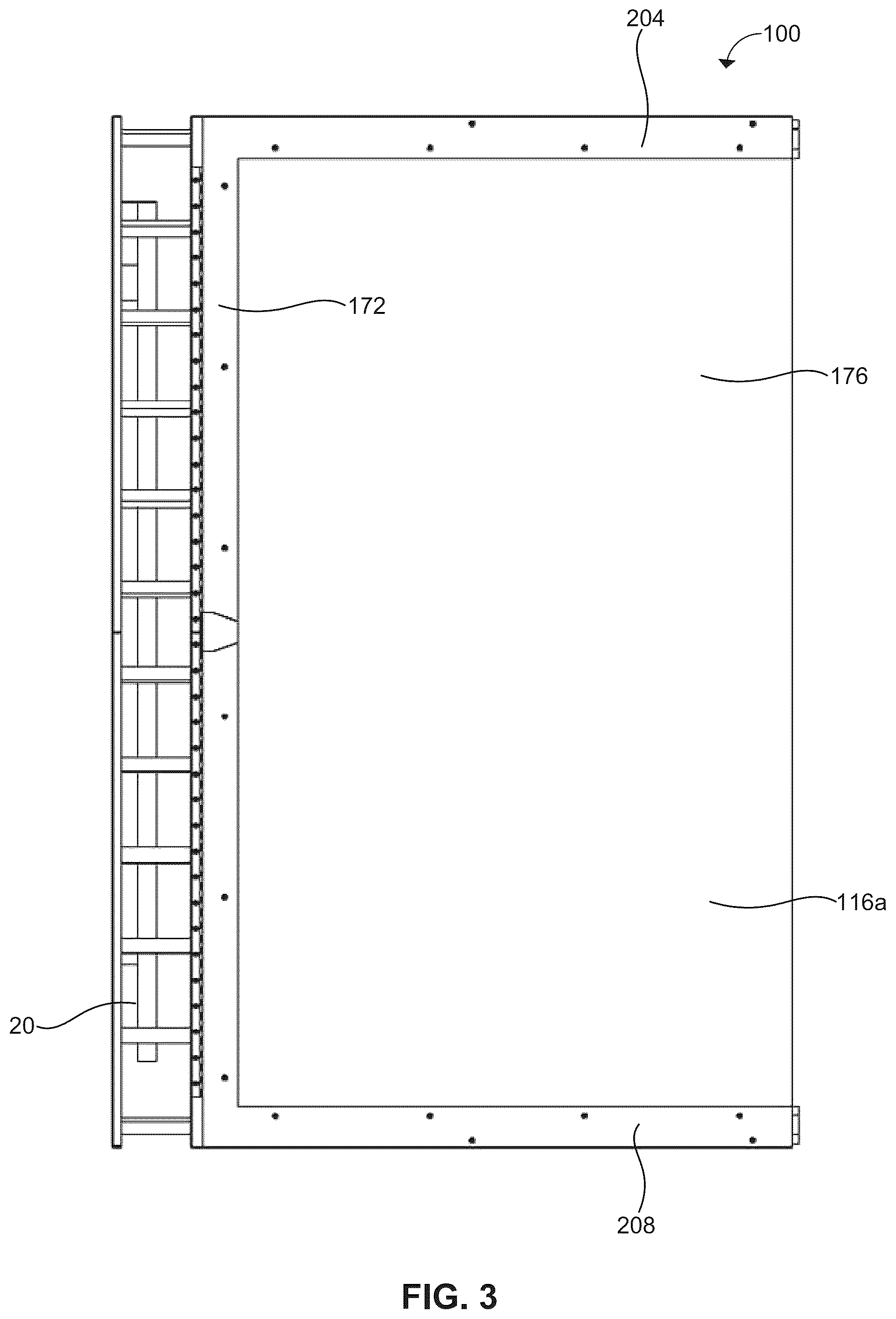 Patent US12321206 Figure 3 – Protective cover apparatus for a direct-view light emitting diode (DV LED) screen and a method of protecting and maintaining the DV LED screen